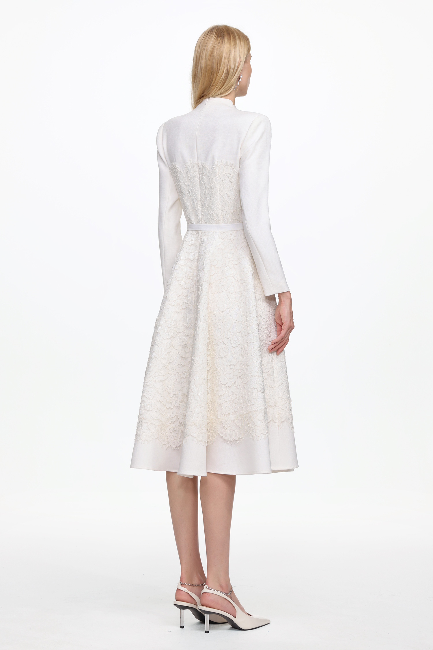 Paulina Elegant Tailored Long Sleeve Lace Maxi Dress