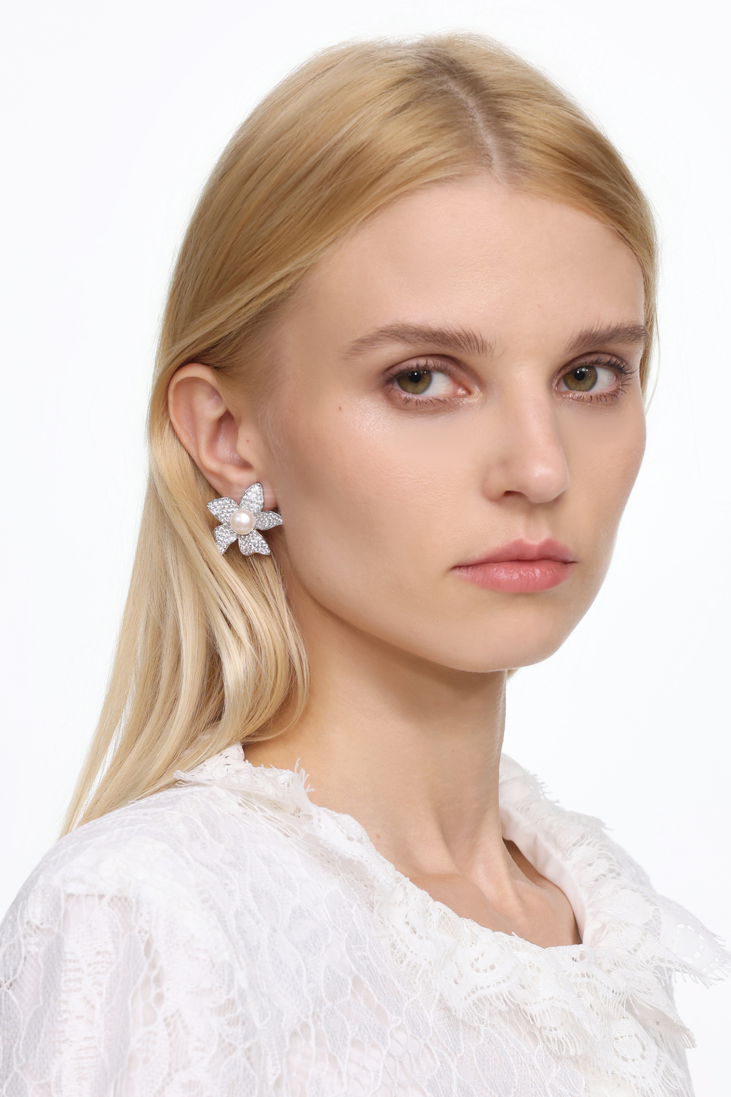 Orli Pearl Floral  Earrings