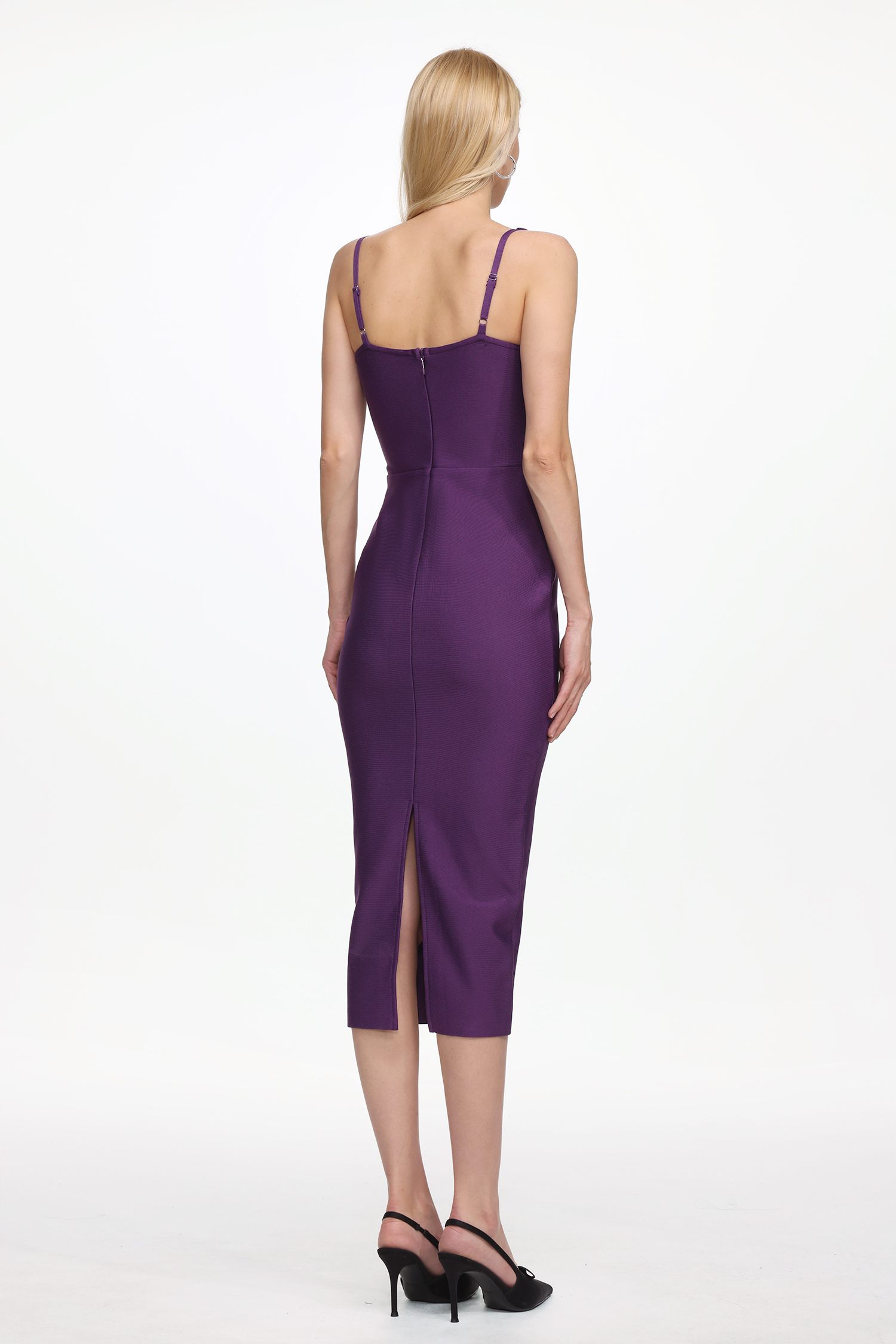 Lillian Classic Contour Sleeveless Bandage Midi Dress