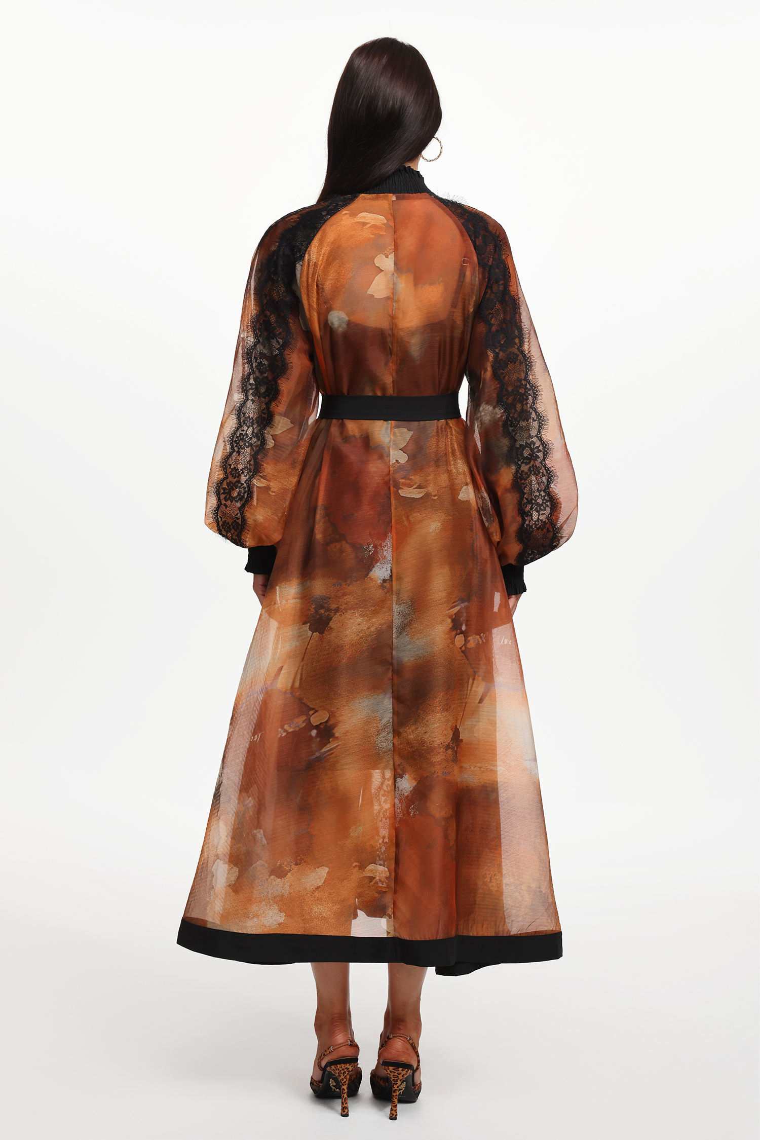 Seraphina Resort Flowy Long Sleeve Floral Printed Lace Woven Maxi Dress