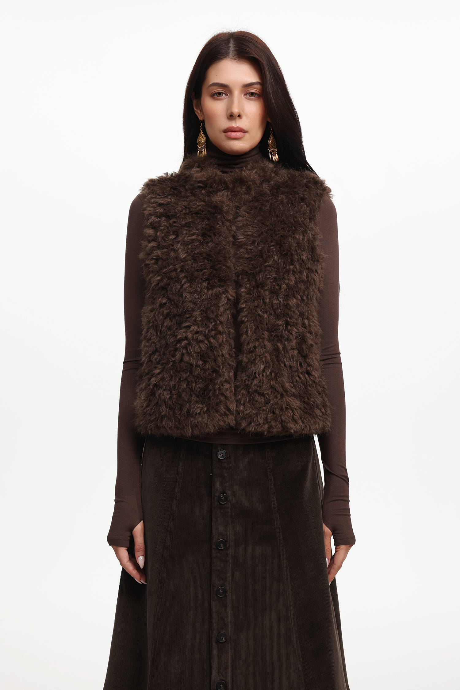 Michelle Chic Sleeveless Fluffy Vest