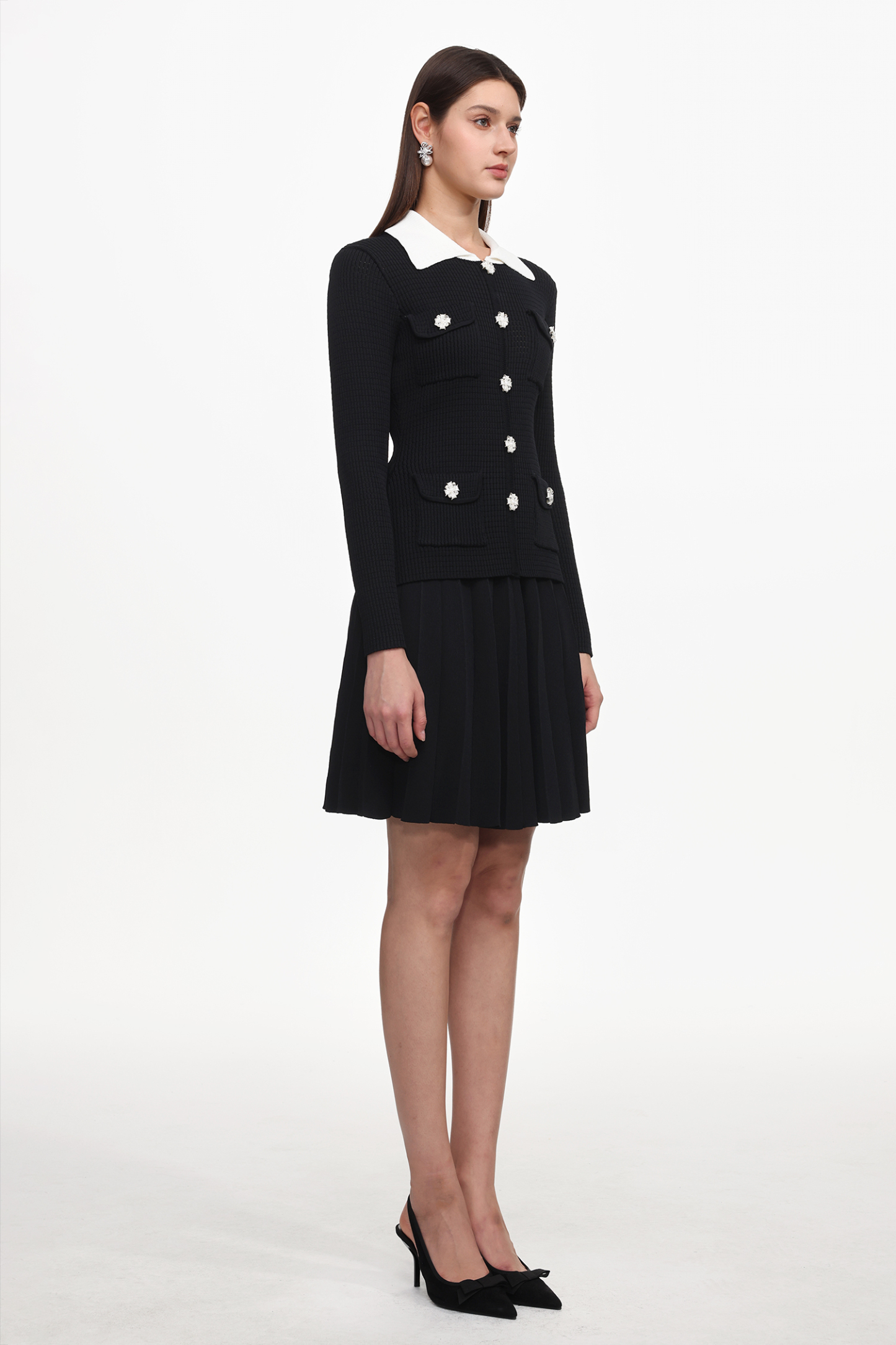 Janka Classic Contour Long Sleeve Knit Top And Skirt Set