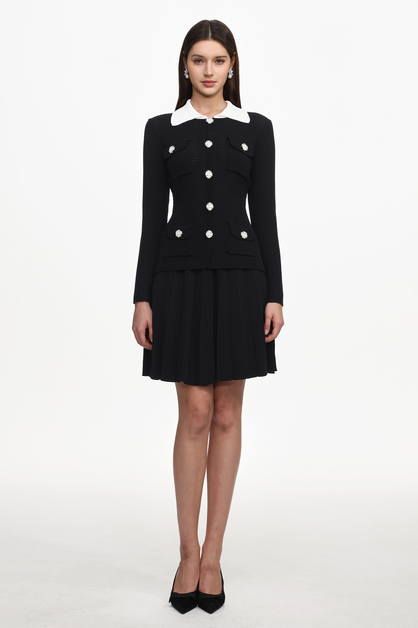 Janka Classic Contour Long Sleeve Knit Top And Skirt Set