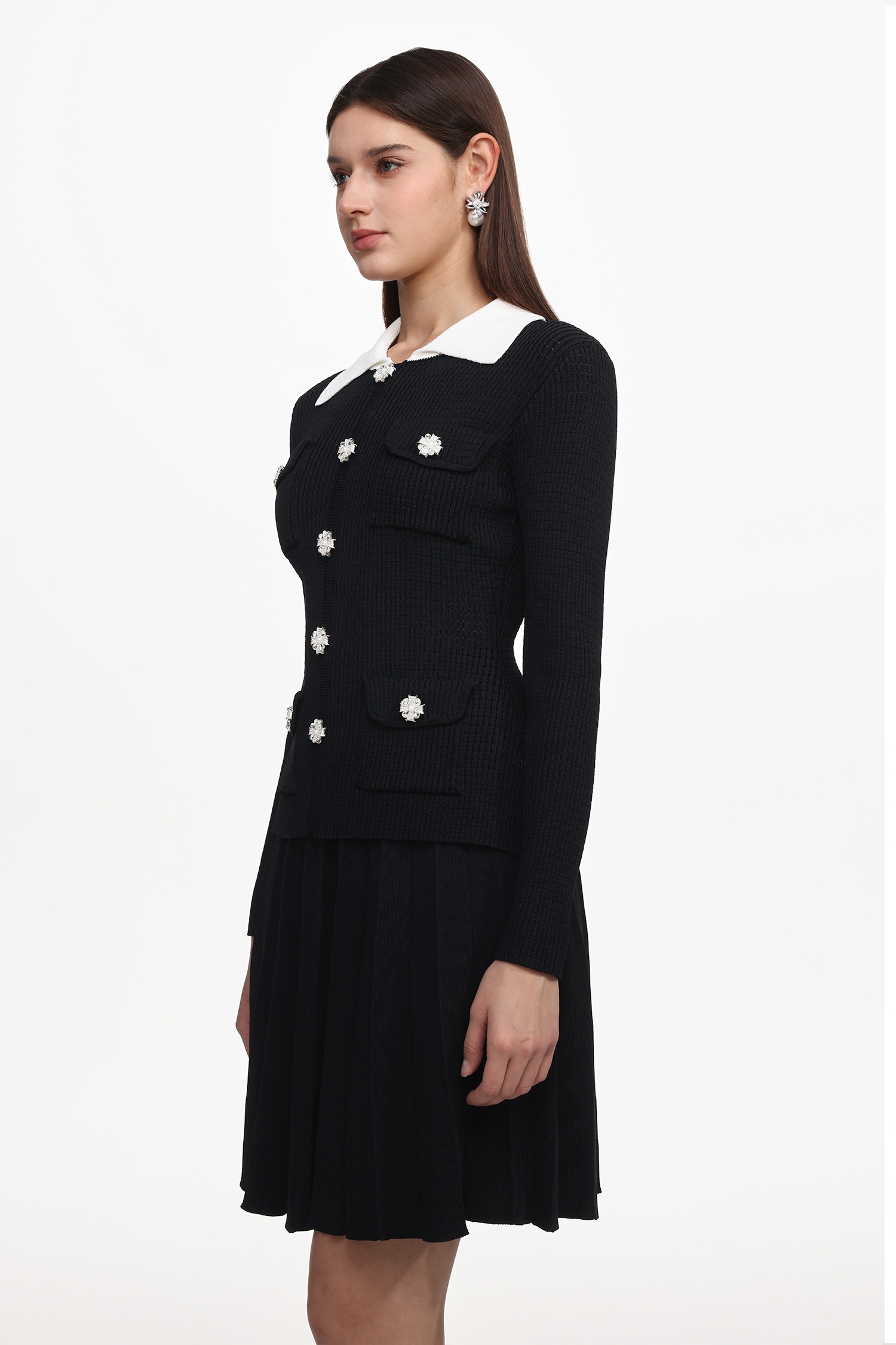 Janka Classic Contour Long Sleeve Knit Top And Skirt Set