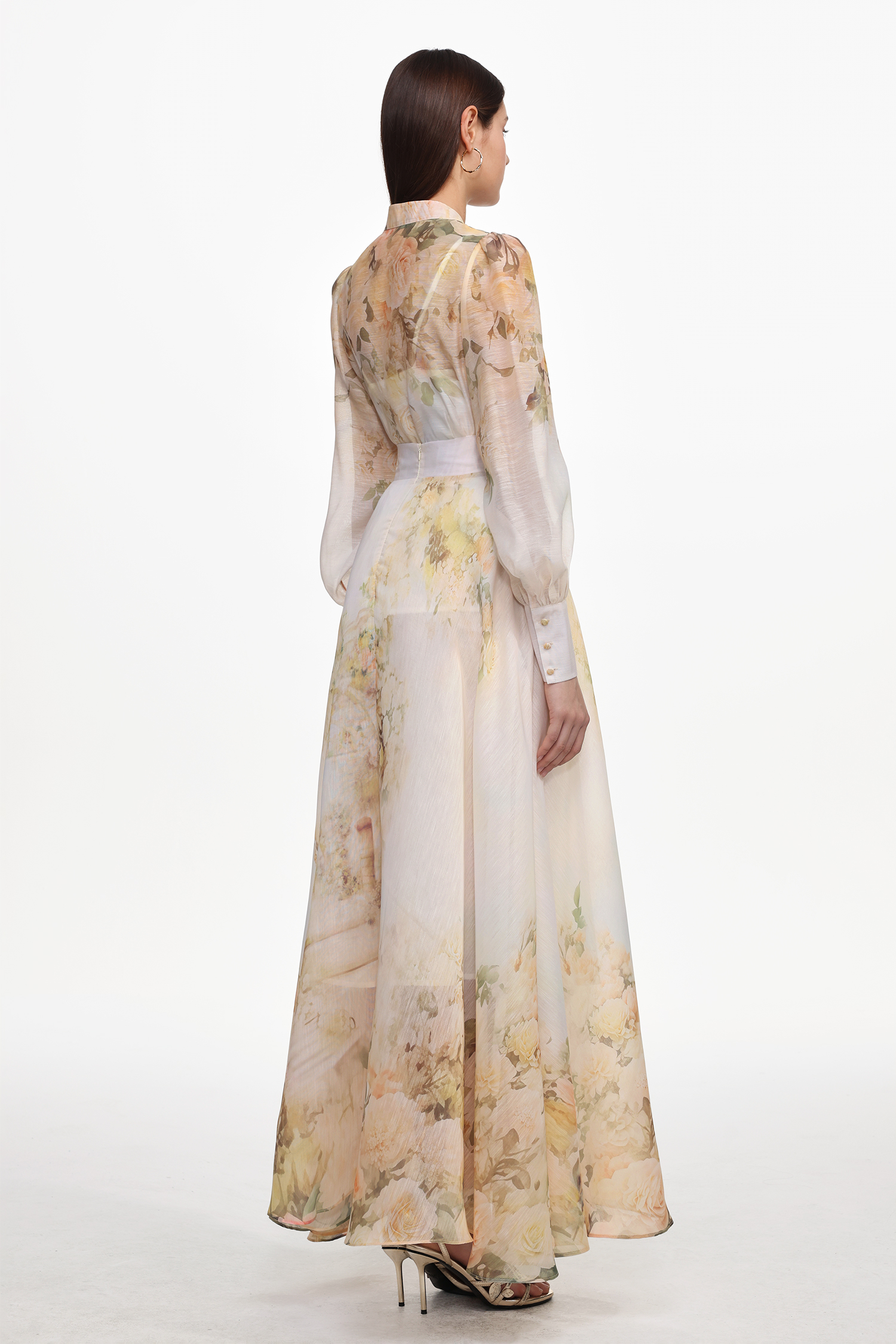 Reese Resort Flowy Long Sleeve Floral Print Woven Top And Skirt Set