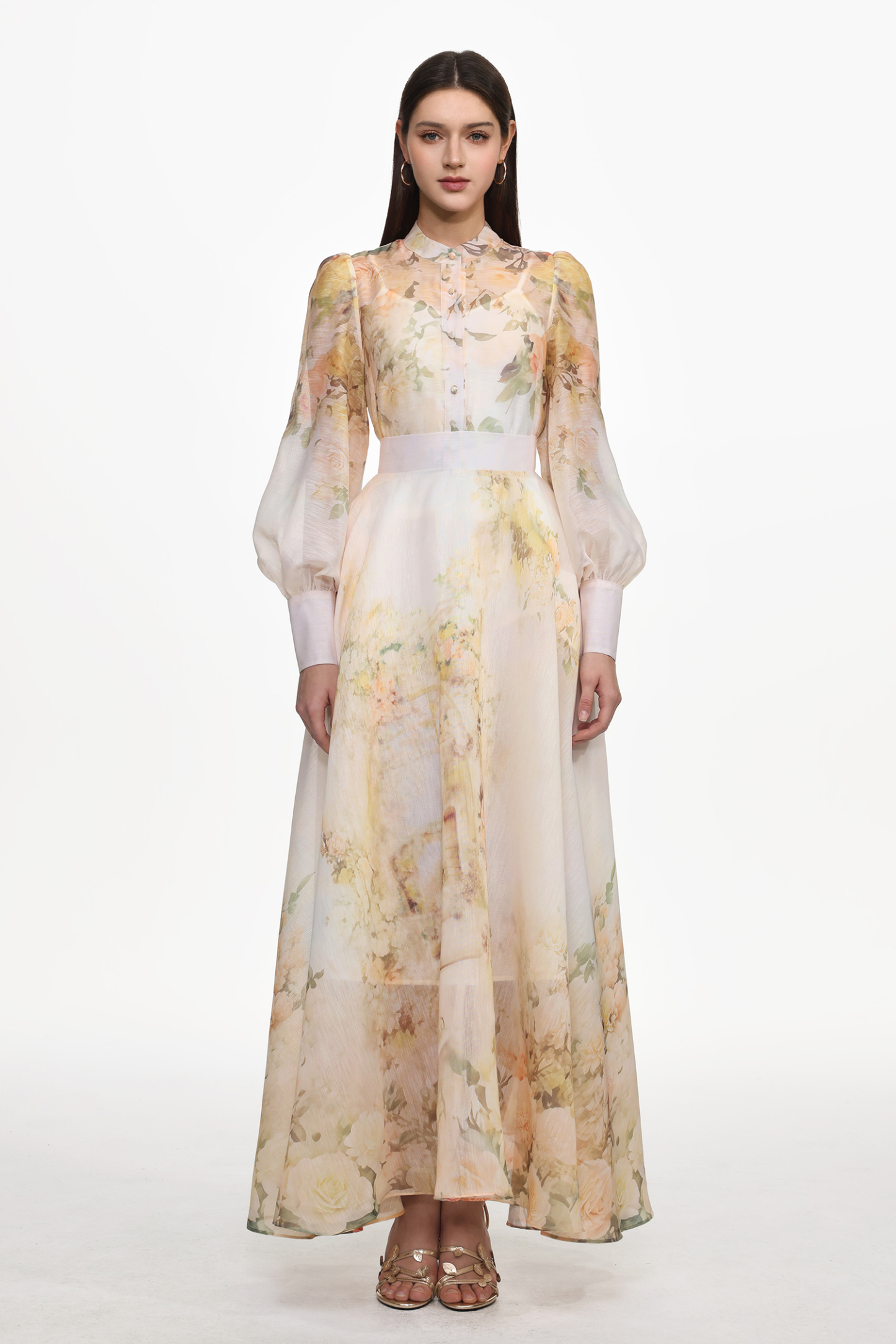 Reese Resort Flowy Long Sleeve Floral Print Woven Top And Skirt Set