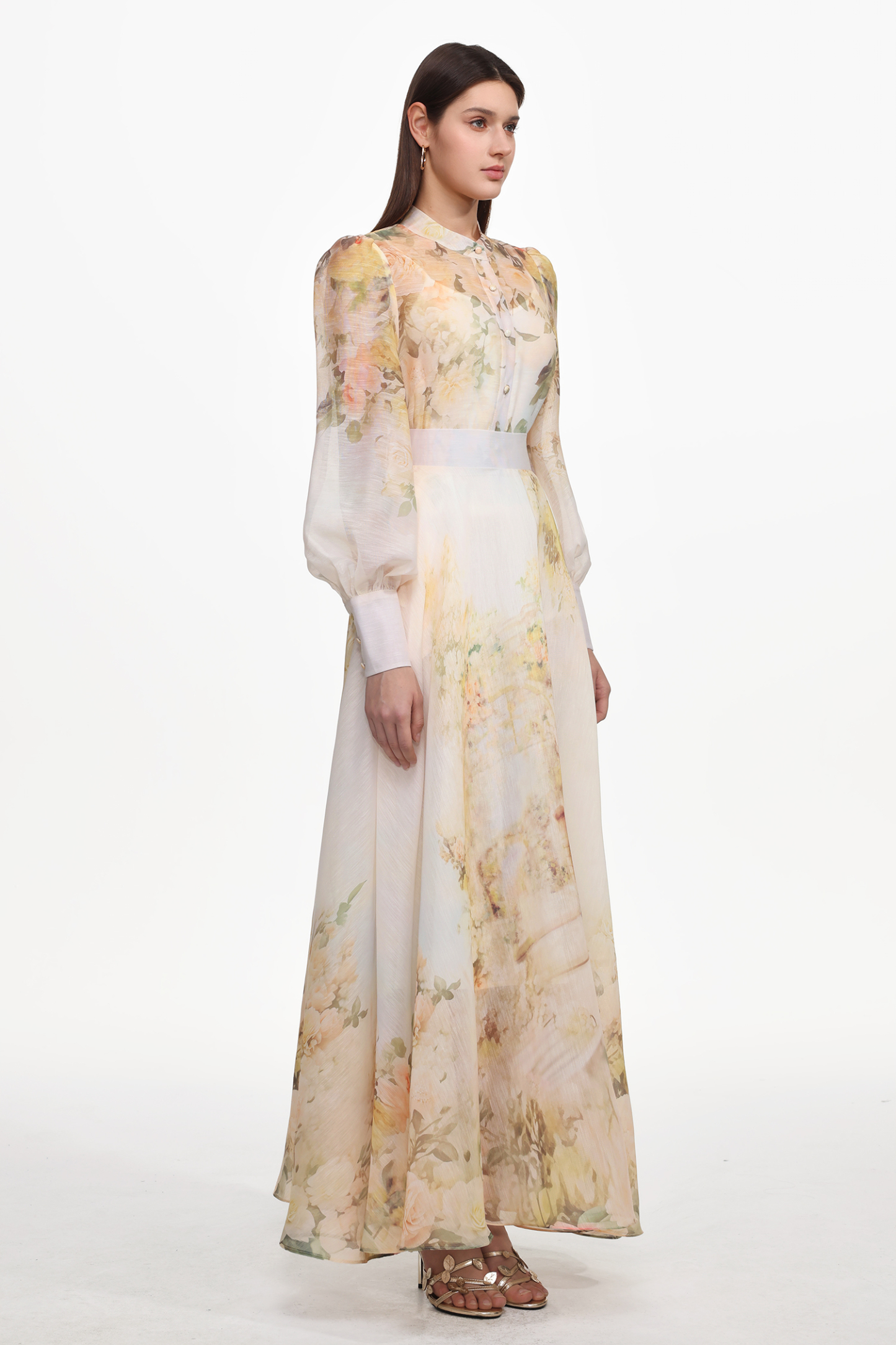 Reese Resort Flowy Long Sleeve Floral Print Woven Top And Skirt Set