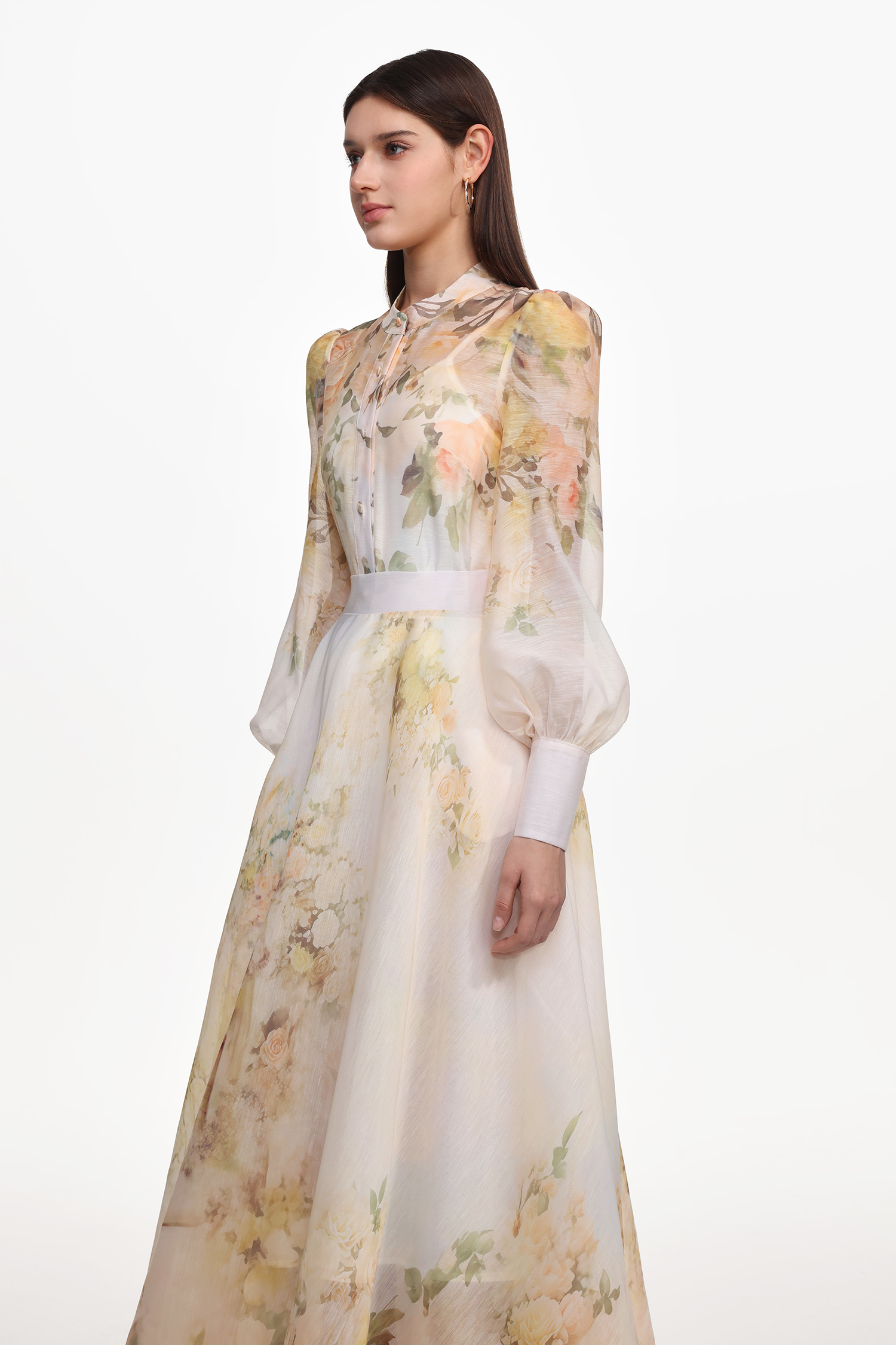 Reese Resort Flowy Long Sleeve Floral Print Woven Top And Skirt Set