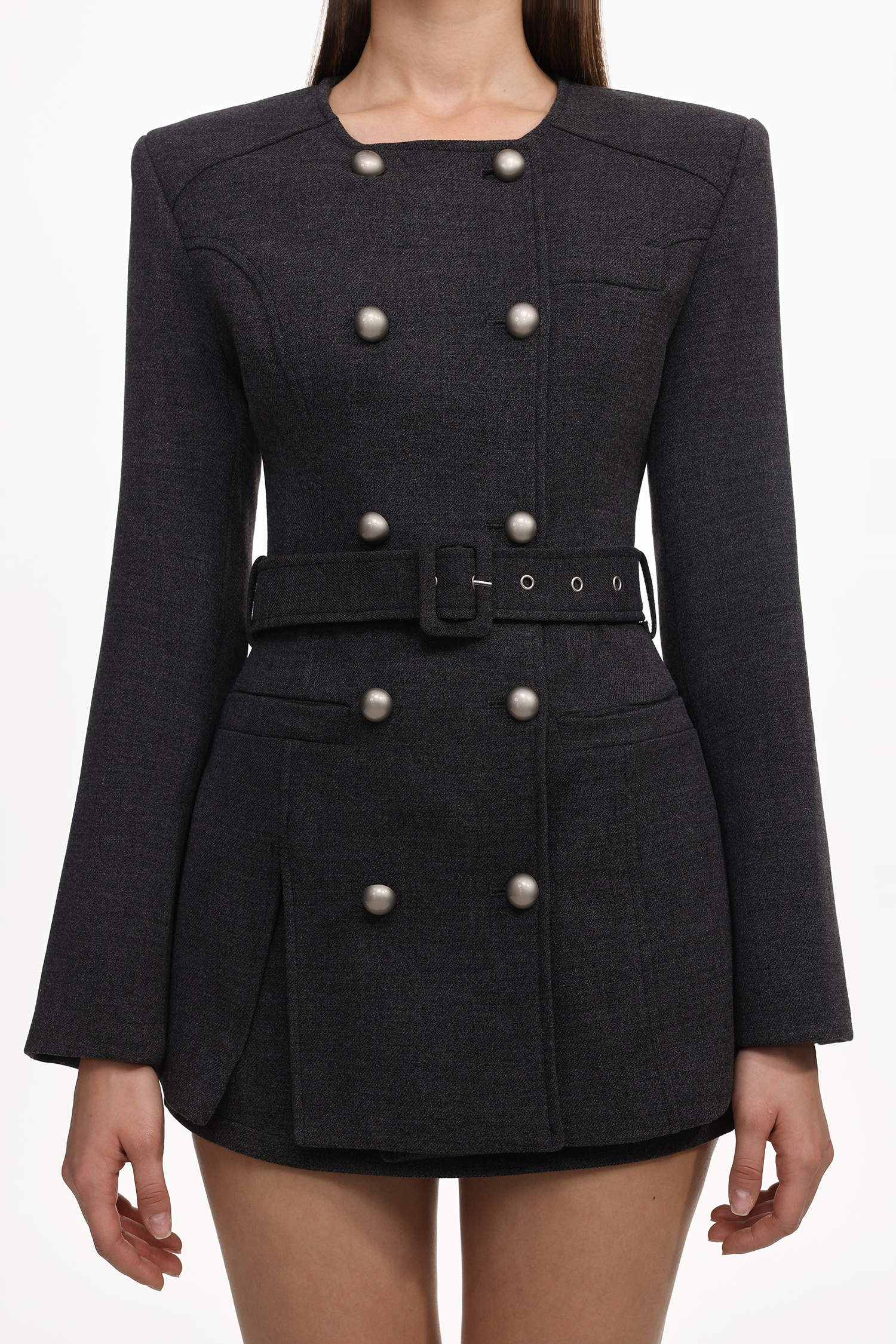 Unica Classic Tailored Long Sleeve Woven Top And Skirt Set