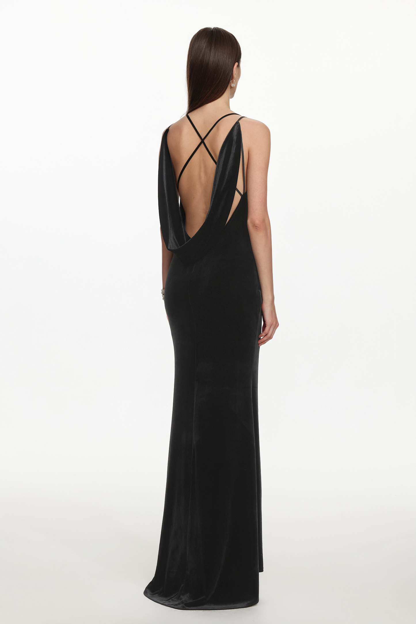 Lalida Chic Contour Sleeveless Open Back Floral Maxi Dress