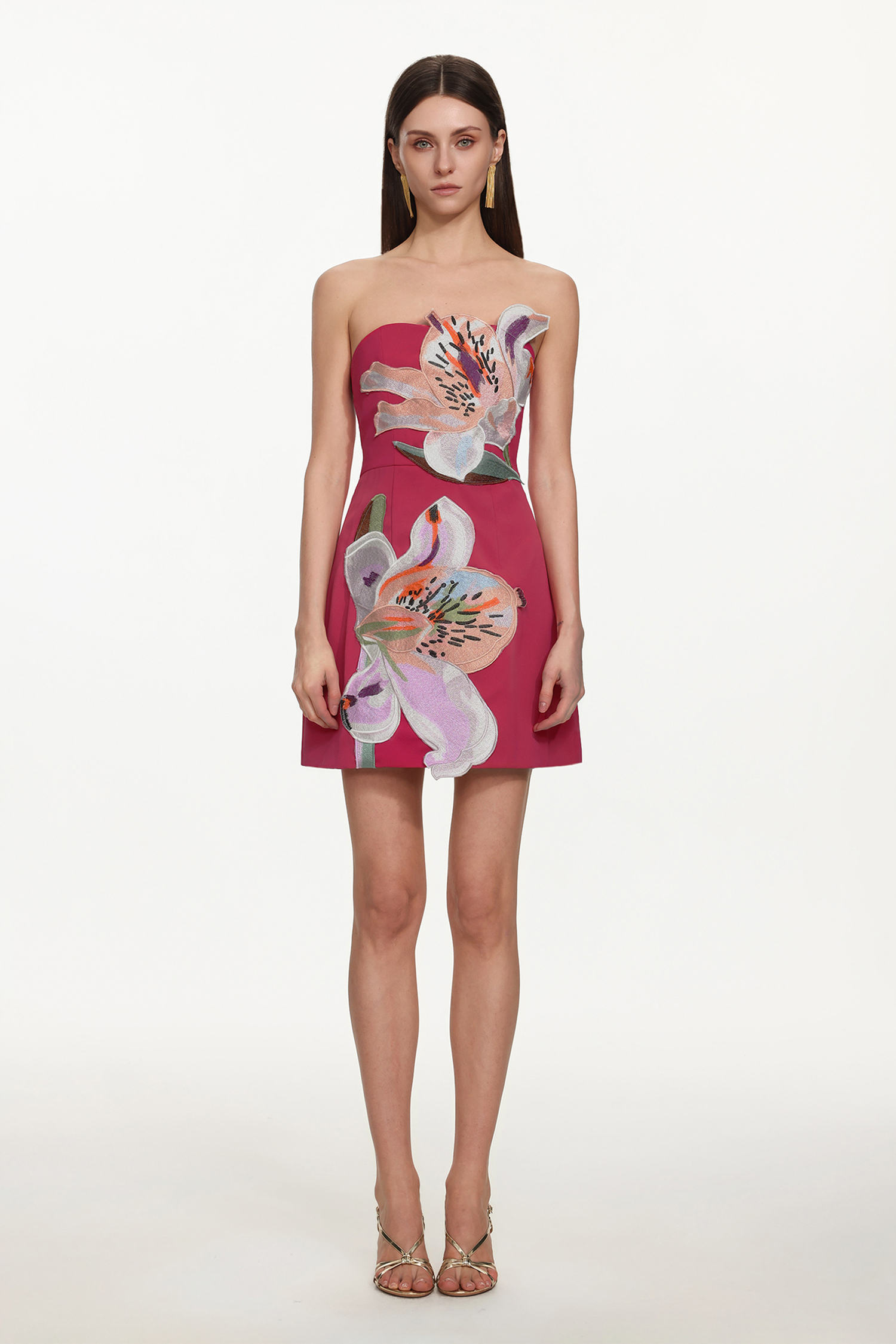 Gemma Romantic Tailored Strapless Floral Mini Dress