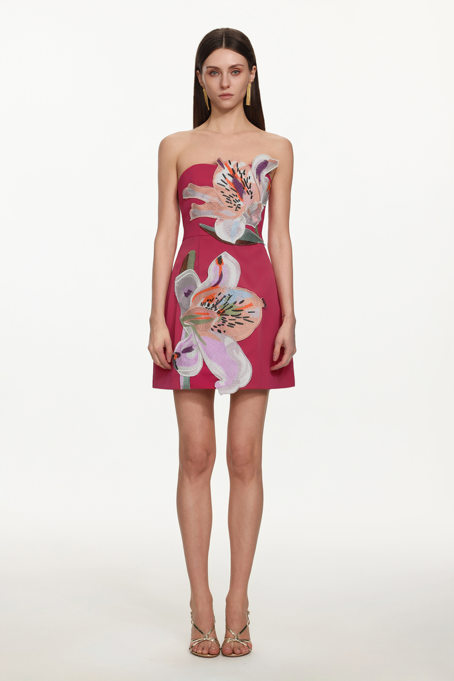 Gemma Romantic Tailored Strapless Floral Mini Dress