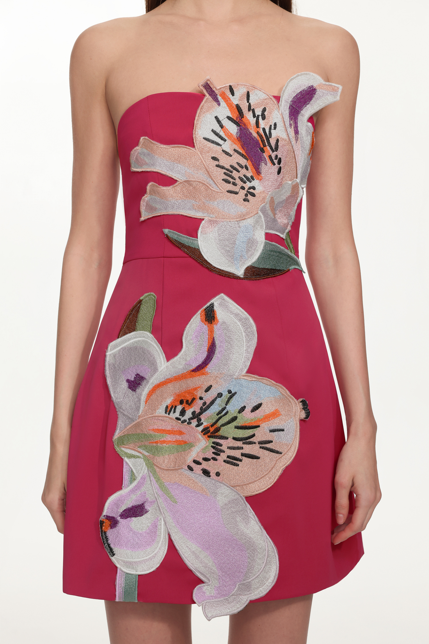 Gemma Romantic Tailored Strapless Floral Mini Dress