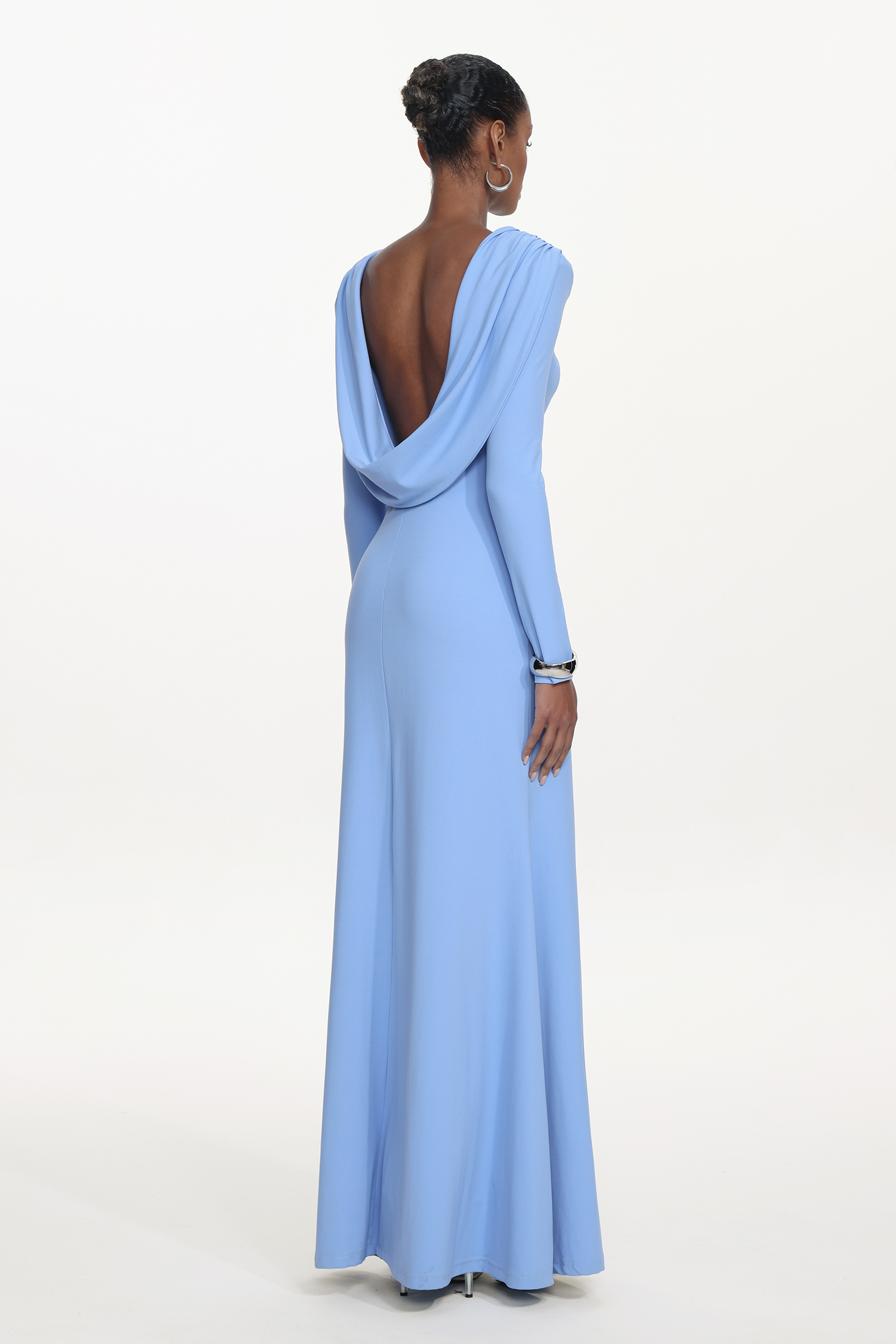 Minma Classic Contour Long Sleeve Knit Maxi Dress