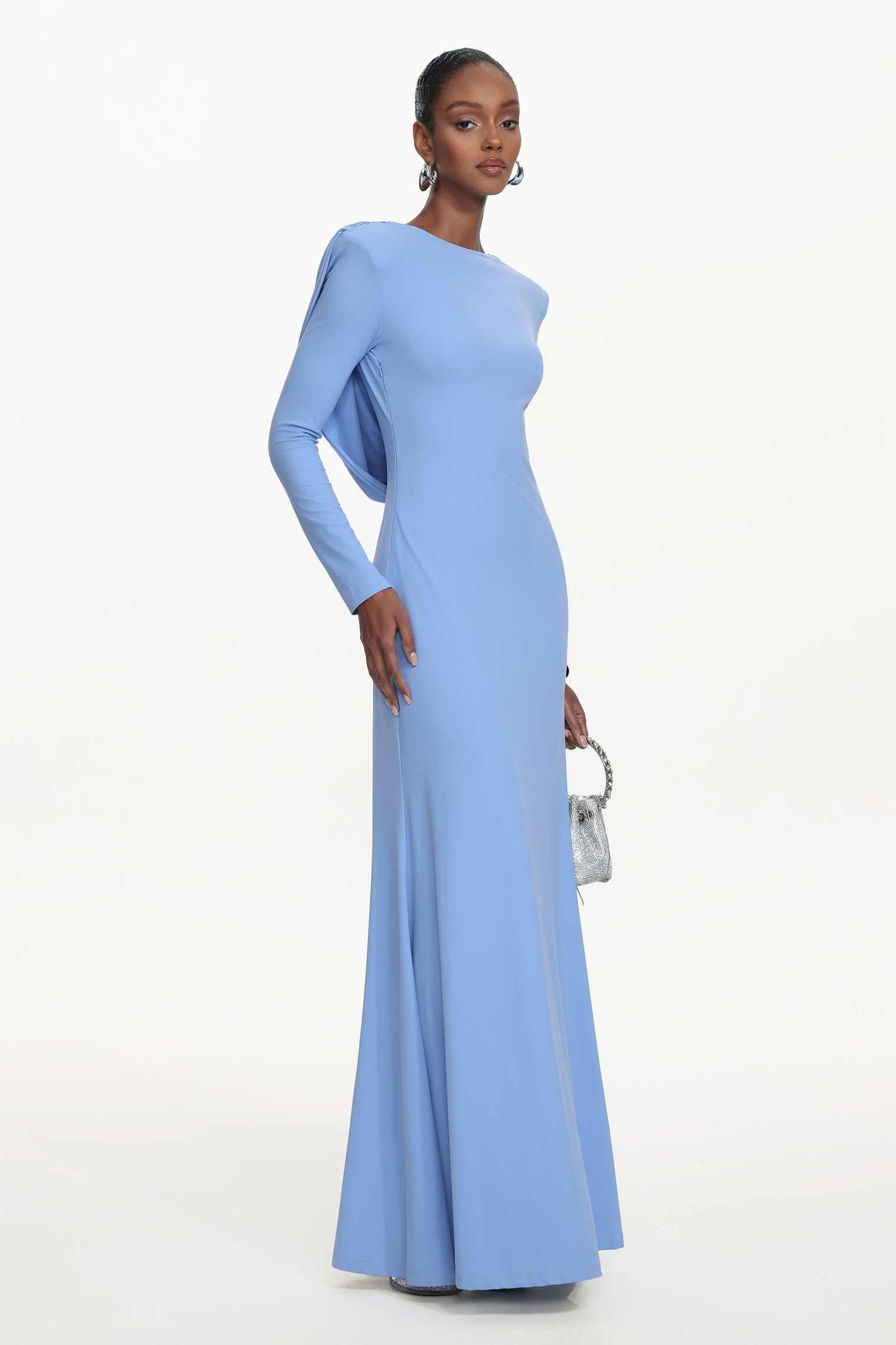 Minma Classic Contour Long Sleeve Knit Maxi Dress