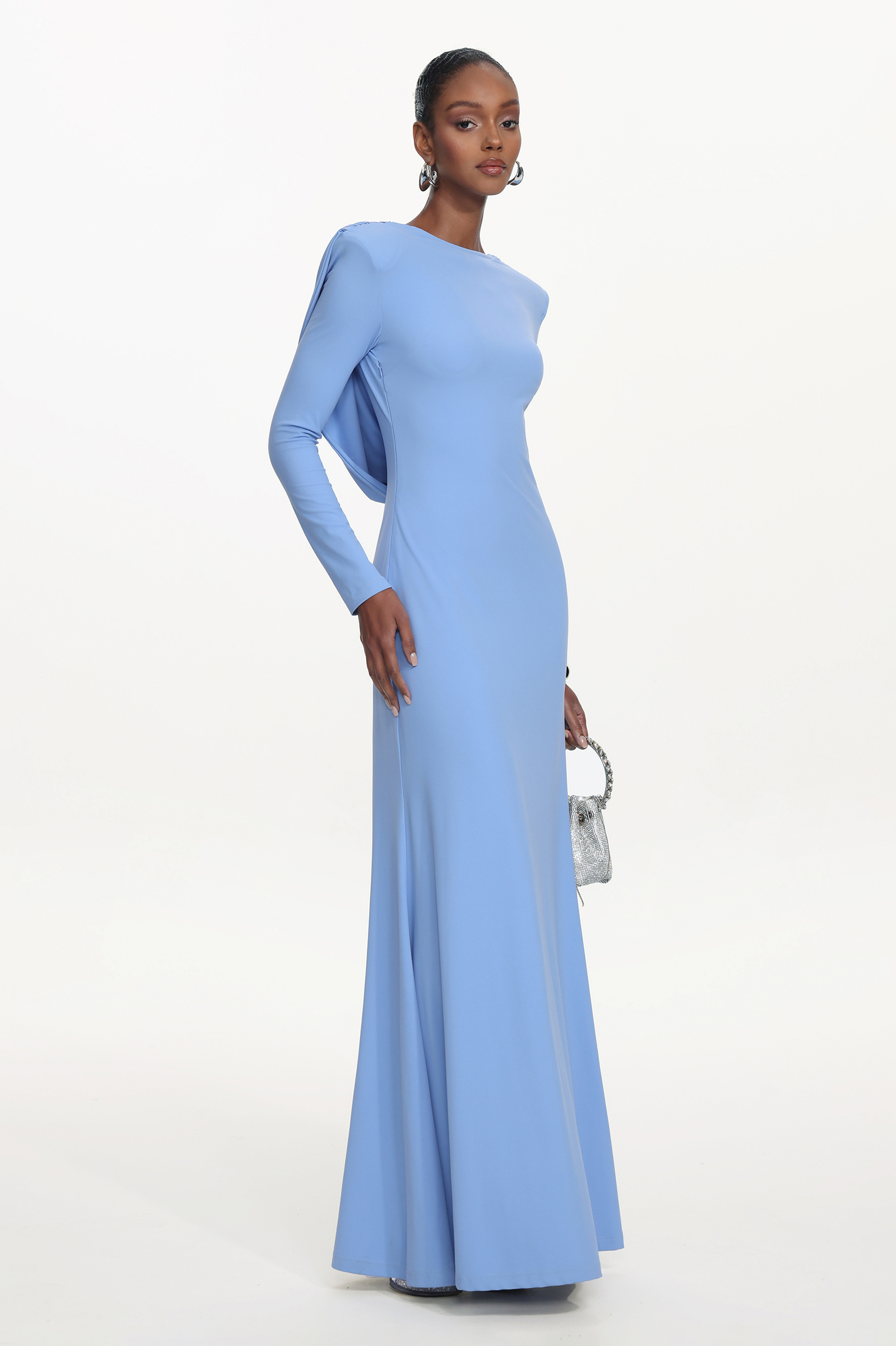 Minma Classic Contour Long Sleeve Knit Maxi Dress