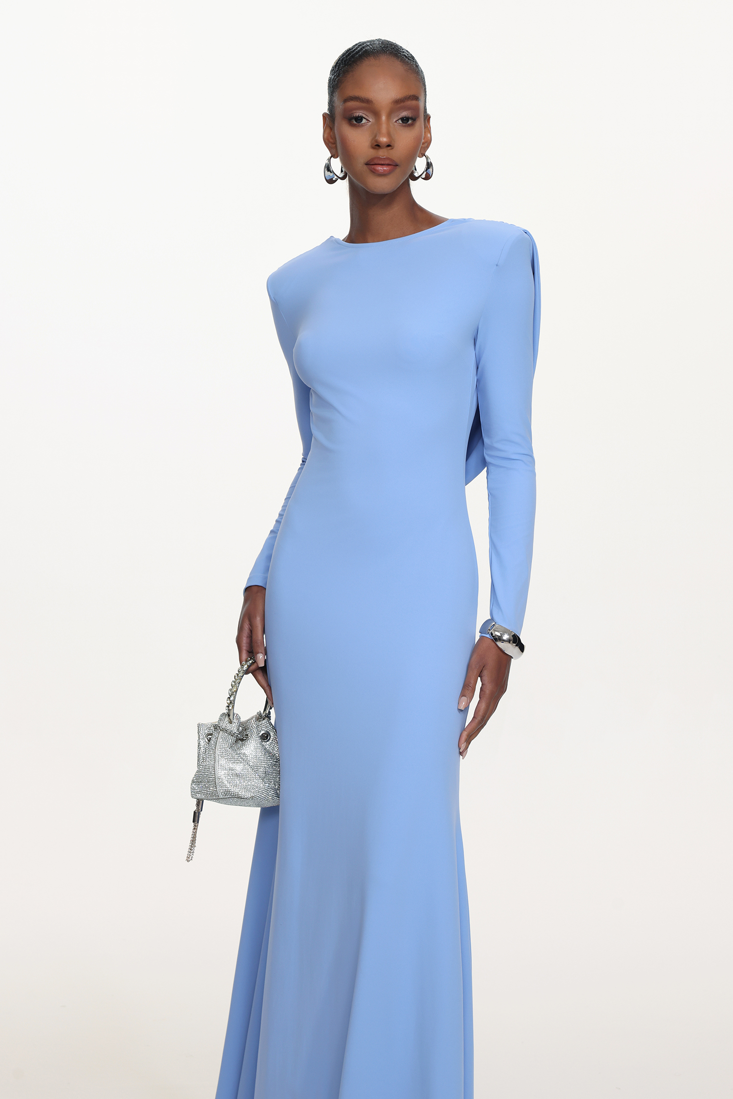 Minma Classic Contour Long Sleeve Knit Maxi Dress