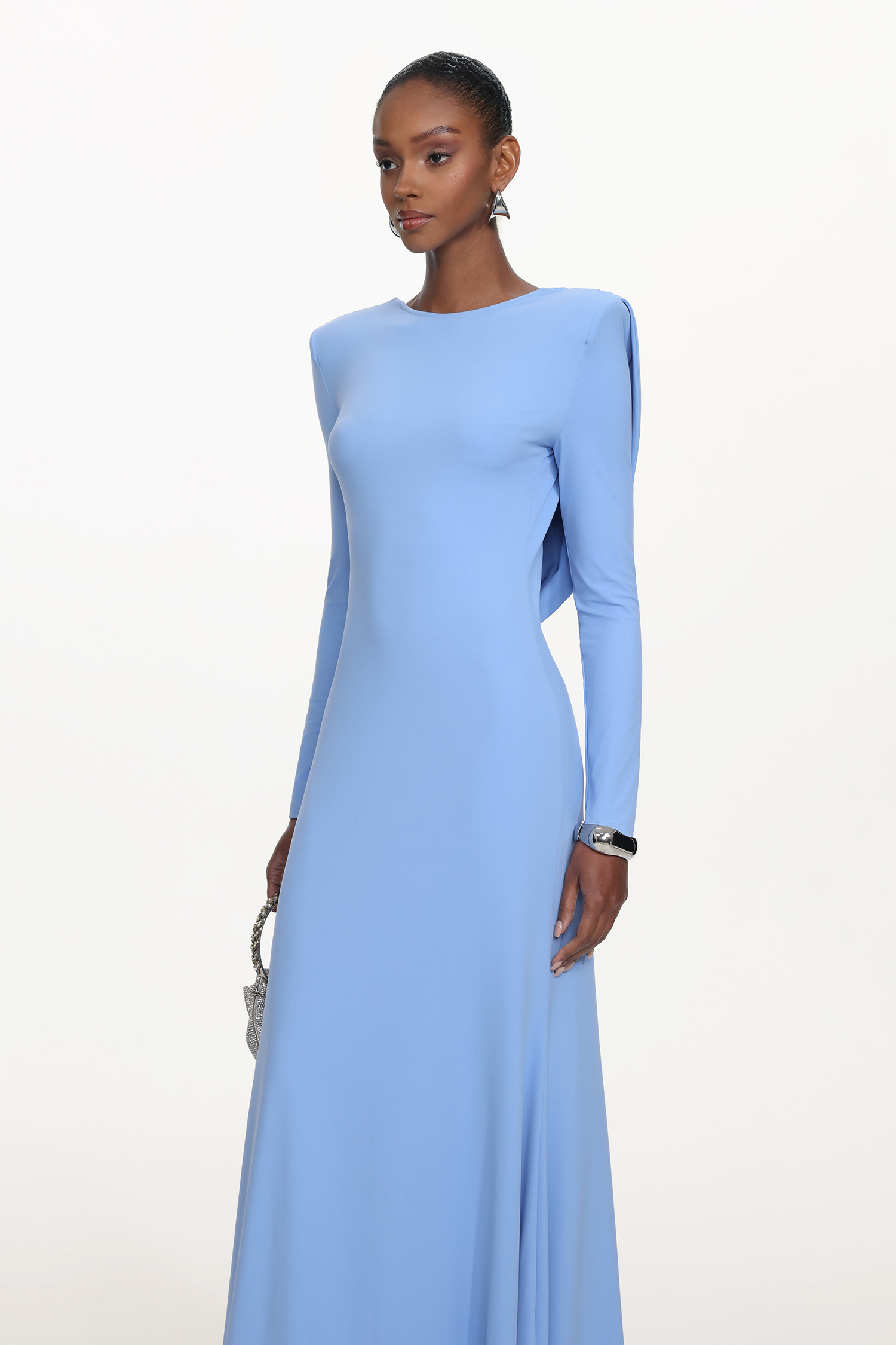 Minma Classic Contour Long Sleeve Knit Maxi Dress