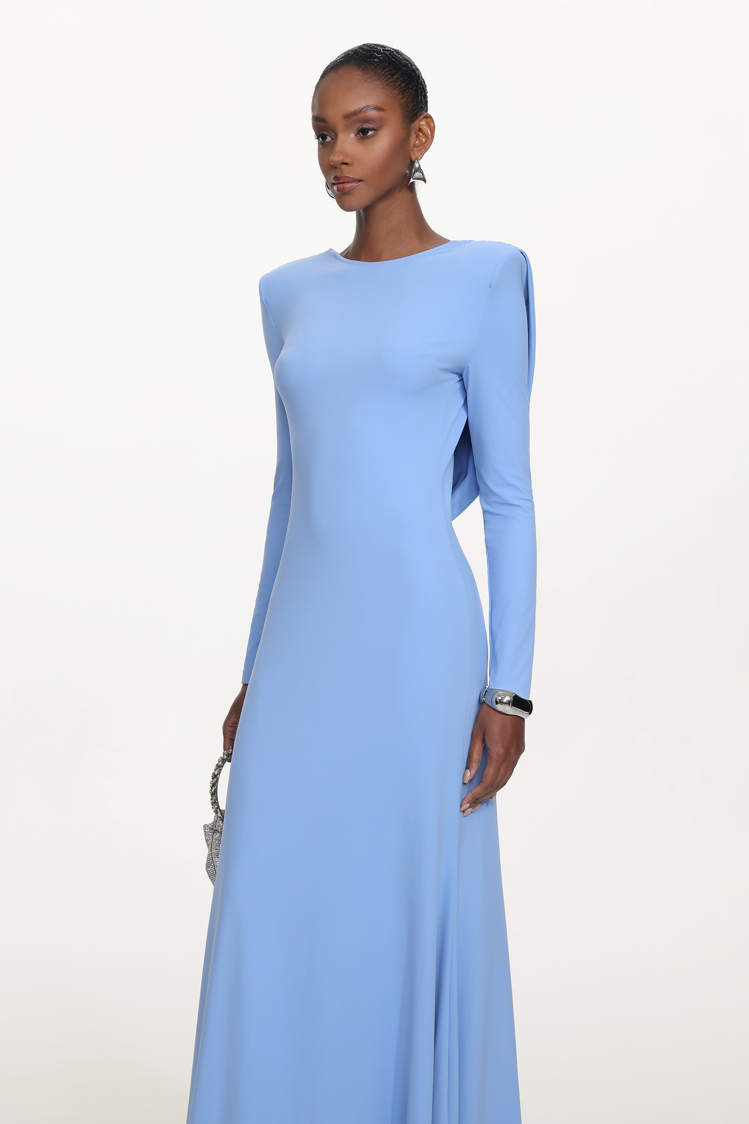 Minma Classic Contour Long Sleeve Knit Maxi Dress