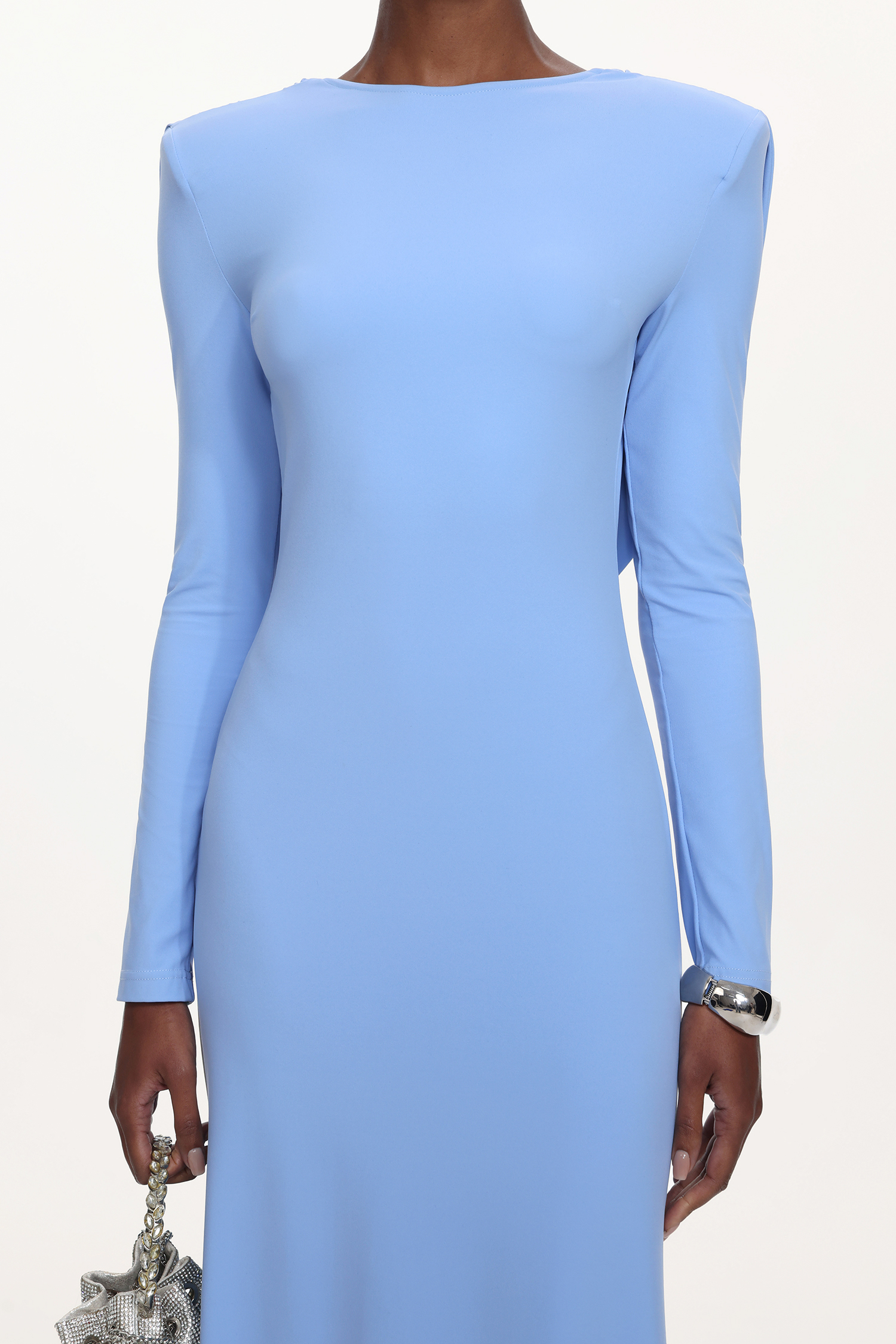 Minma Classic Contour Long Sleeve Knit Maxi Dress