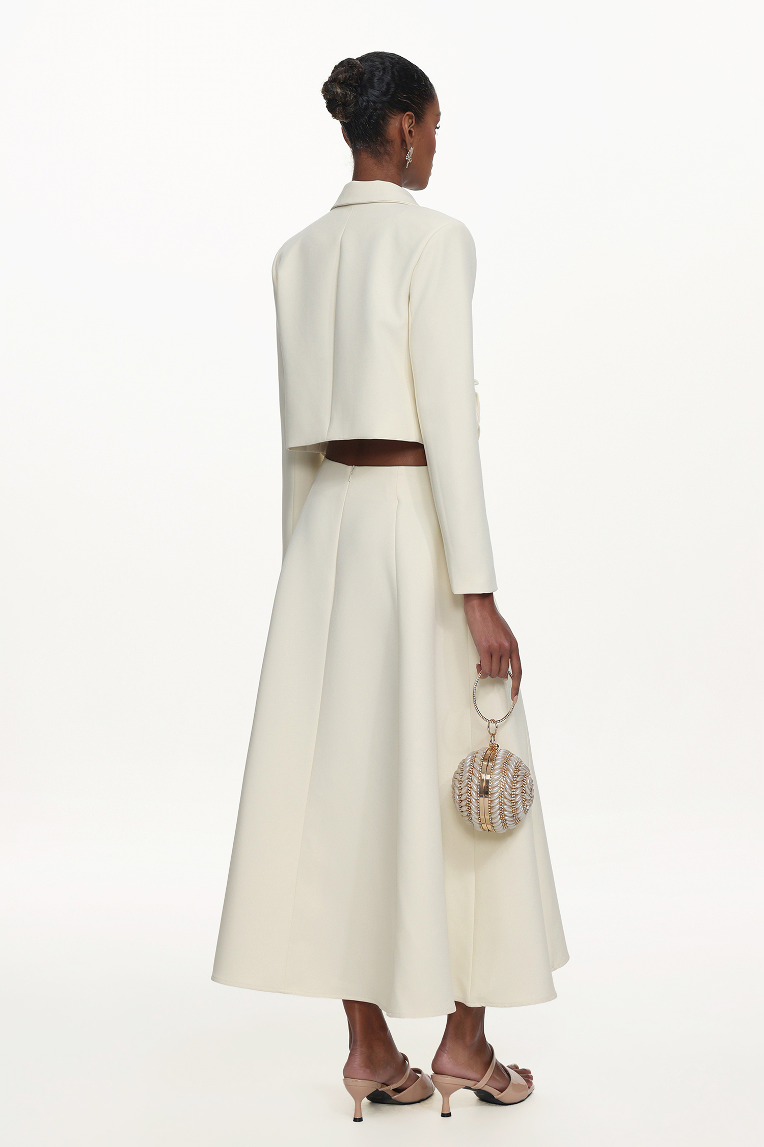 Margaret Elegant Tailored Long Sleeve Floral Blazer and Skirt Set