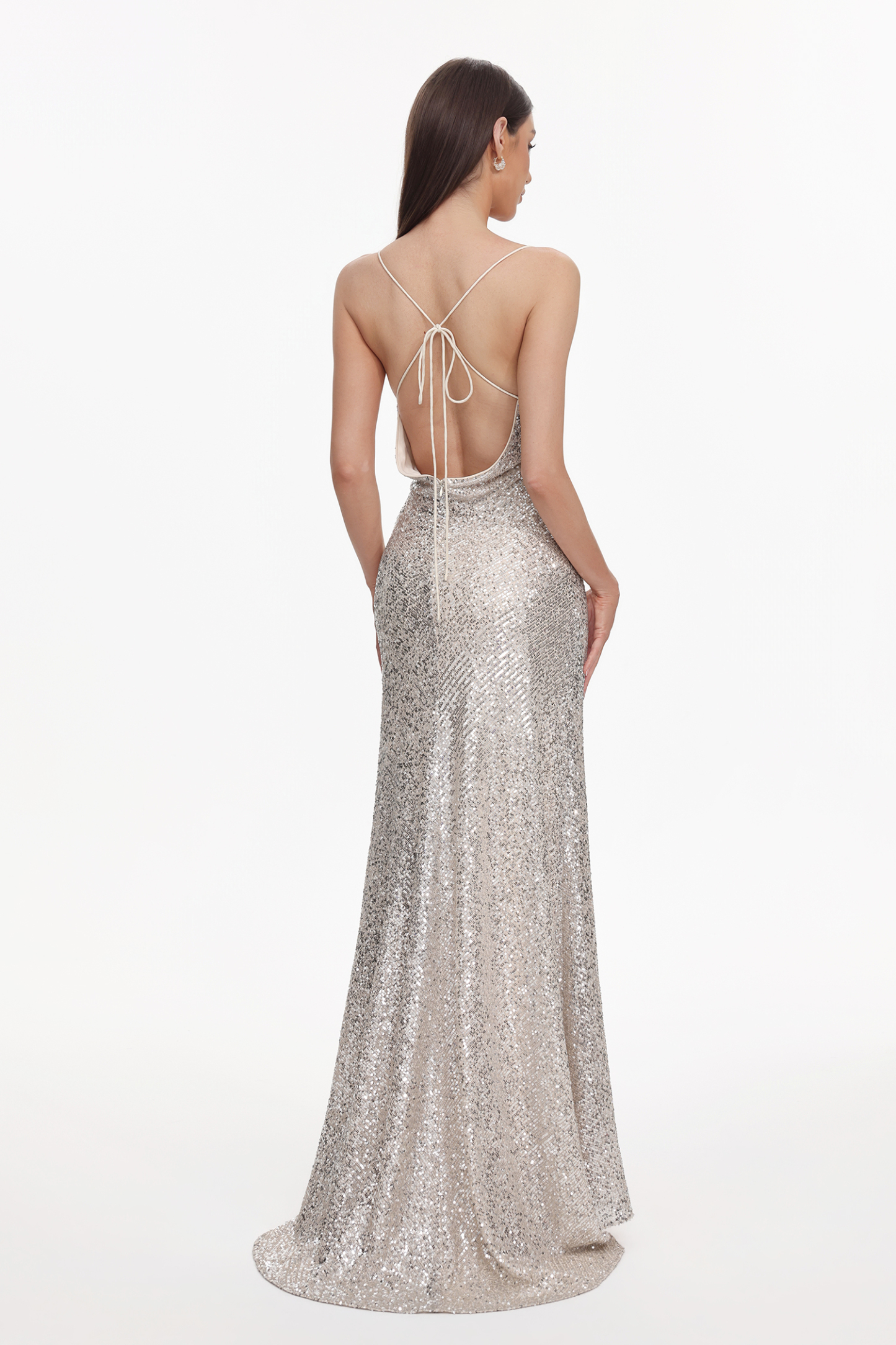 Fagra Glamorous Contour Sleeveless High Slit Sequin Maxi Dress