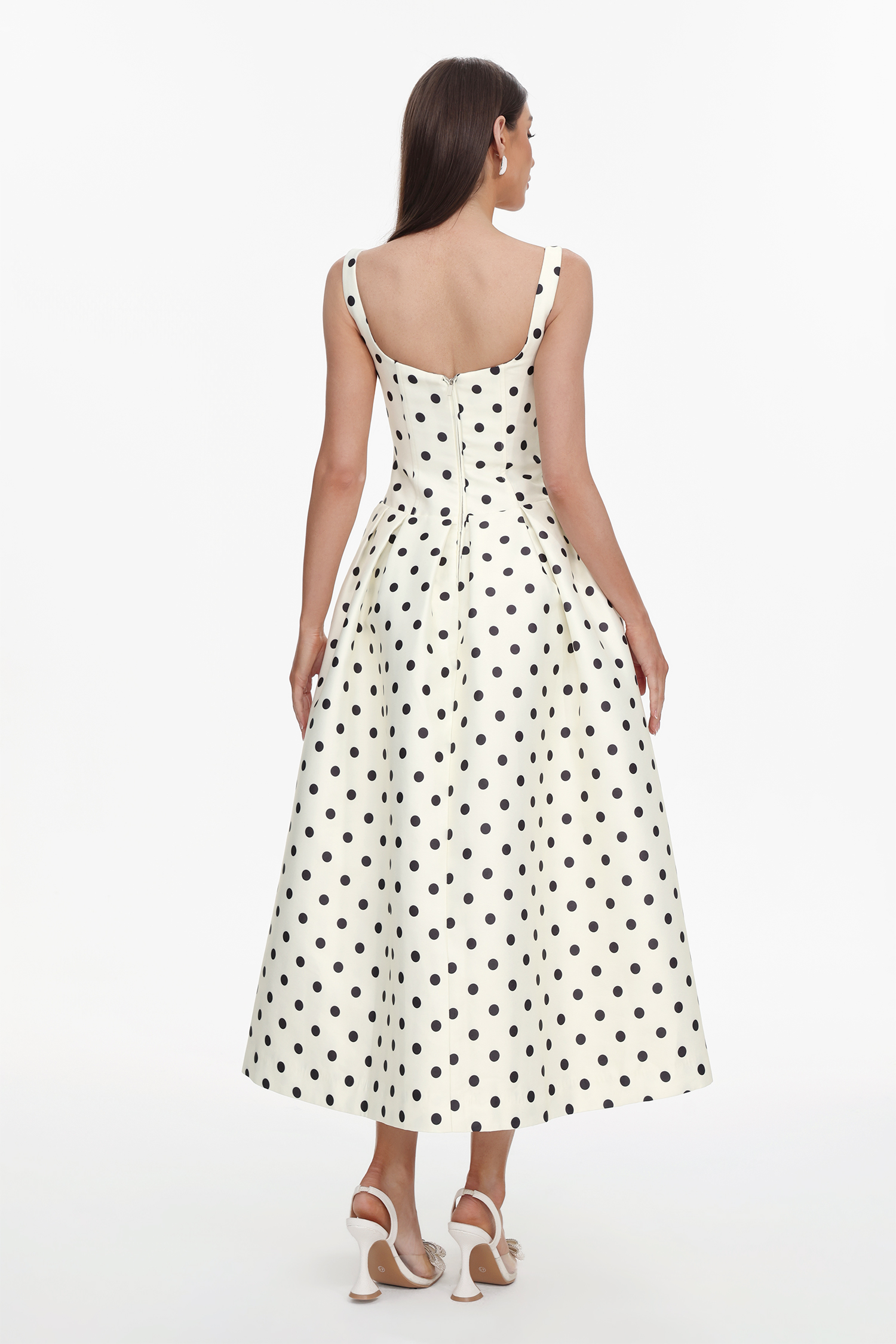 Zada Sleeveless Wave Point Maxi Dress