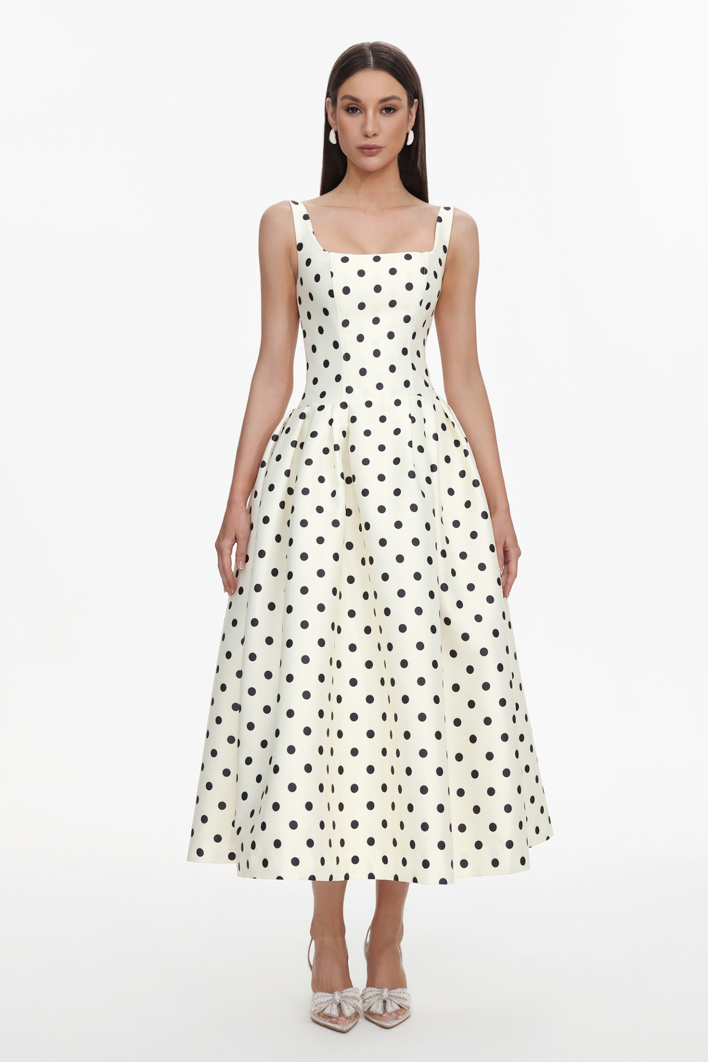 Zada Sleeveless Wave Point Maxi Dress