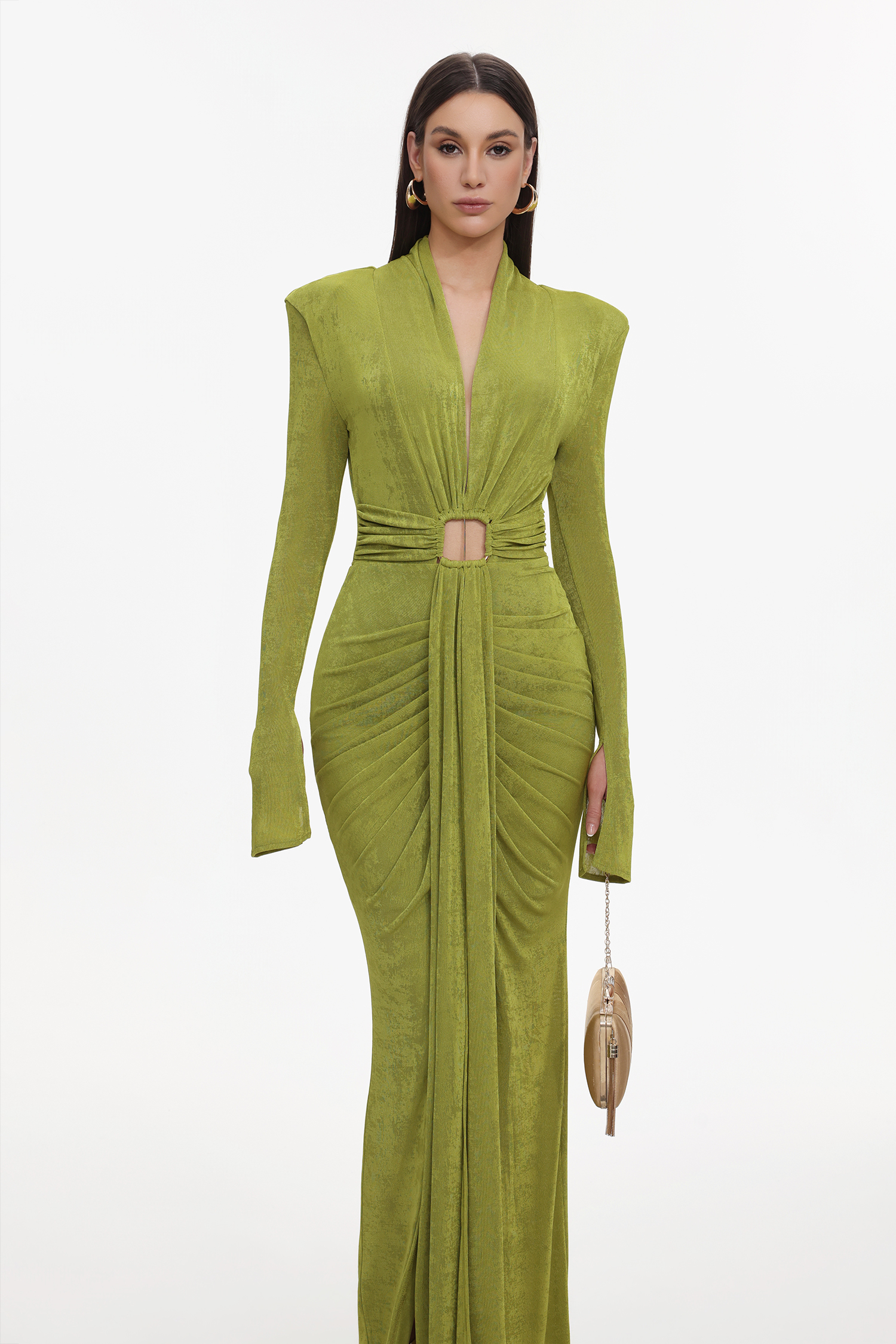Naomi V-neck Long Sleeves Maxi Dress
