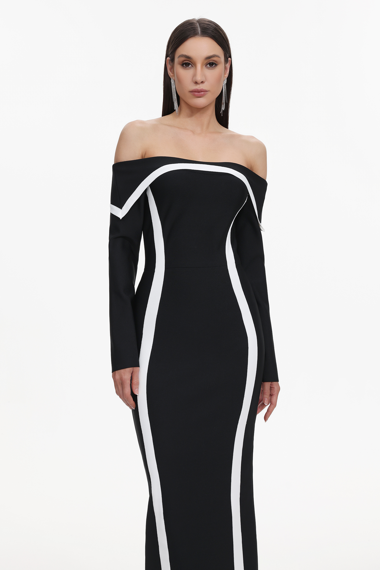 Hilda Off-the-Shoulder Long Sleeve Maxi Dress