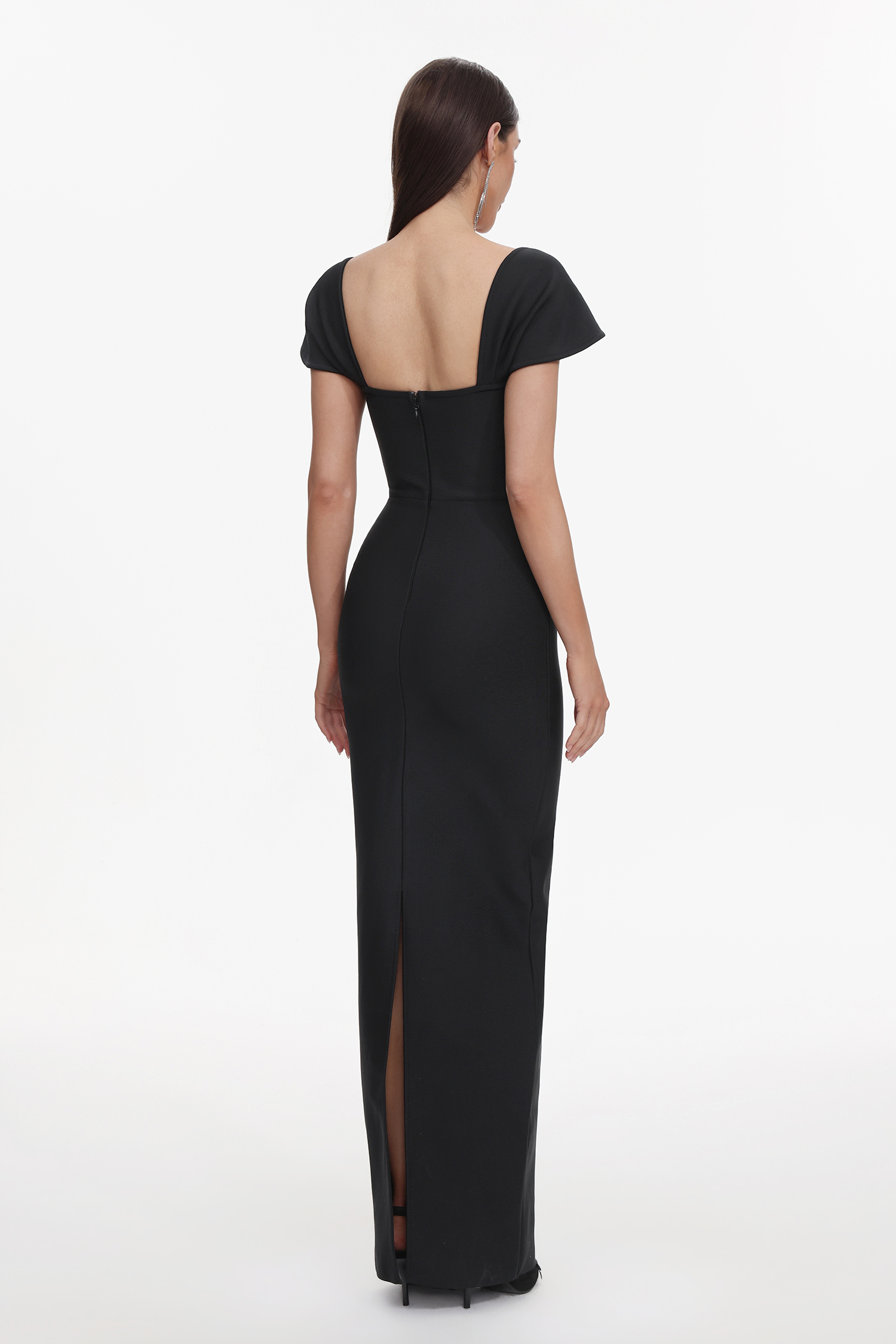 Romelle Short Sleeve Diamond Bandage Maxi Dress