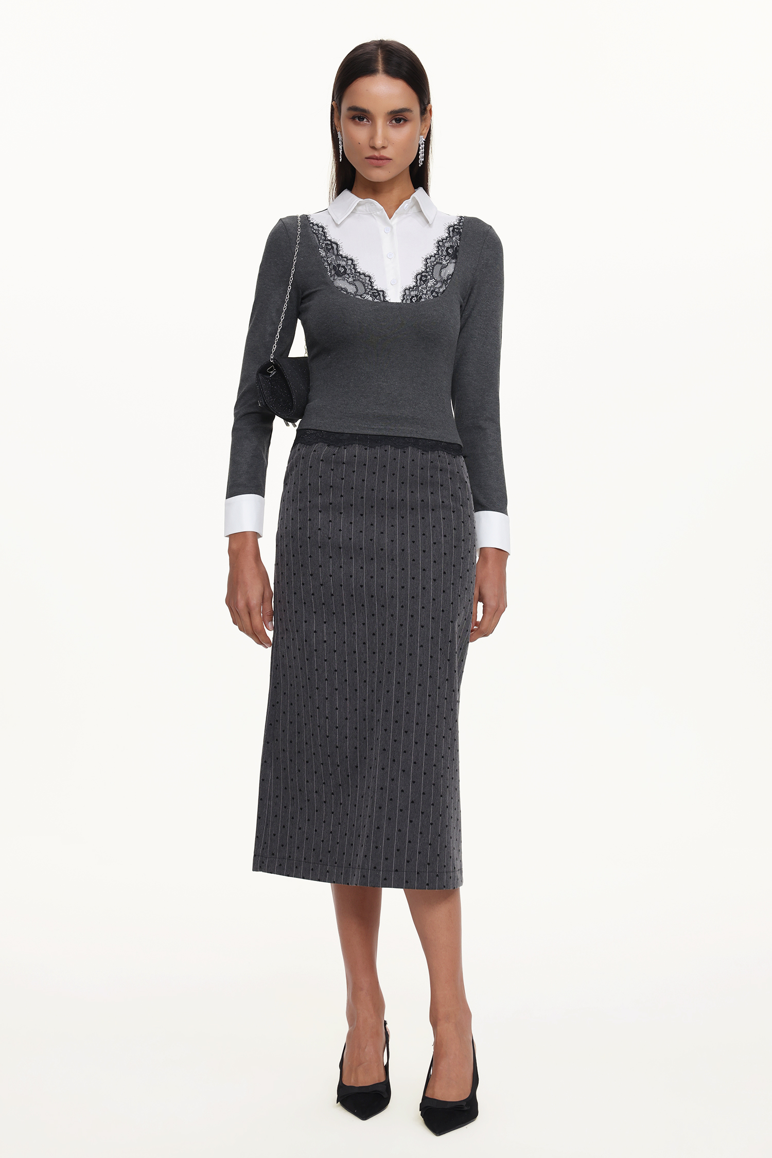 Yarera Elegant Contour Top And Skirt Set