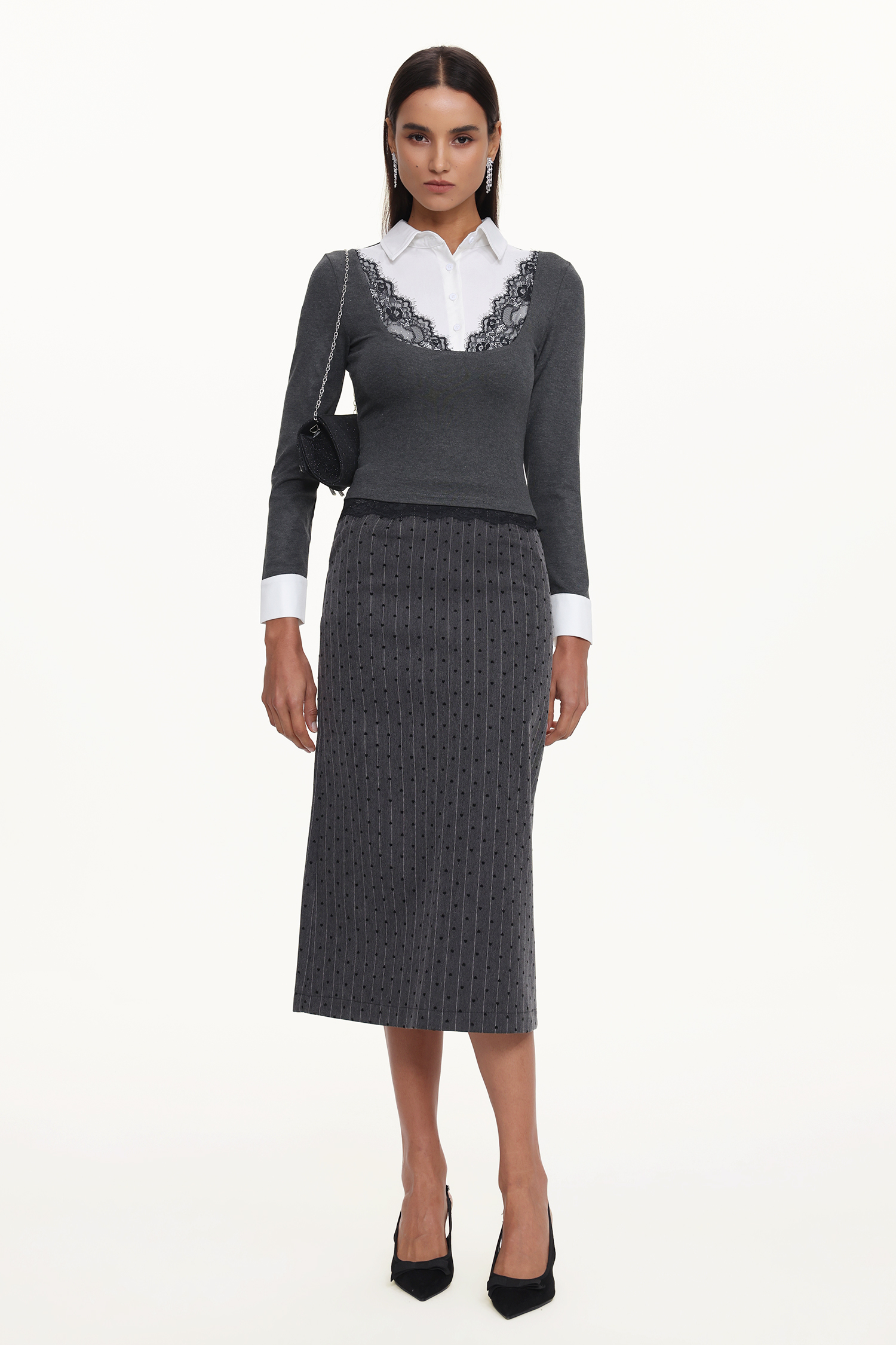 Yarera Elegant Contour Top And Skirt Set