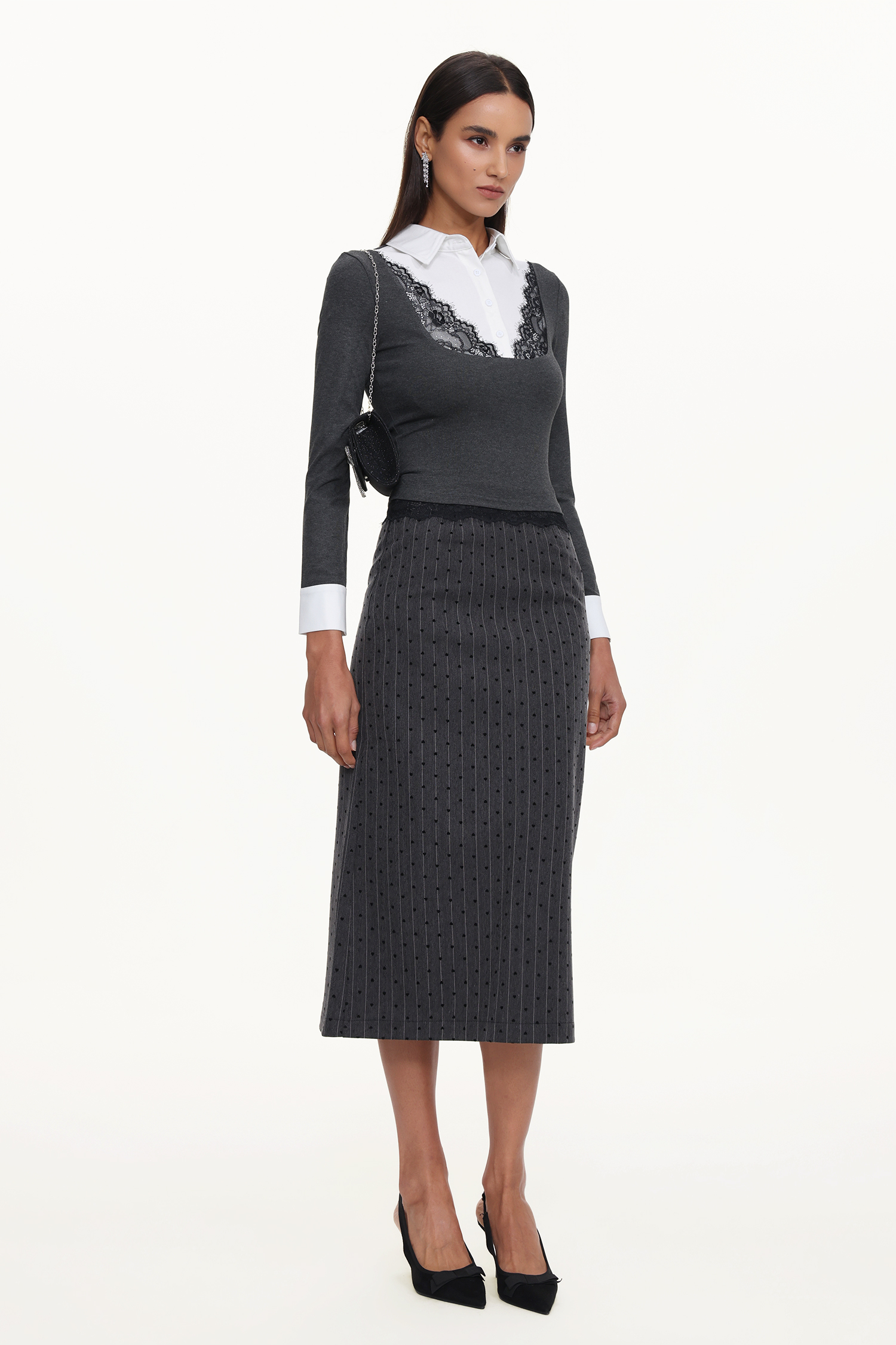 Yarera Elegant Contour Top And Skirt Set