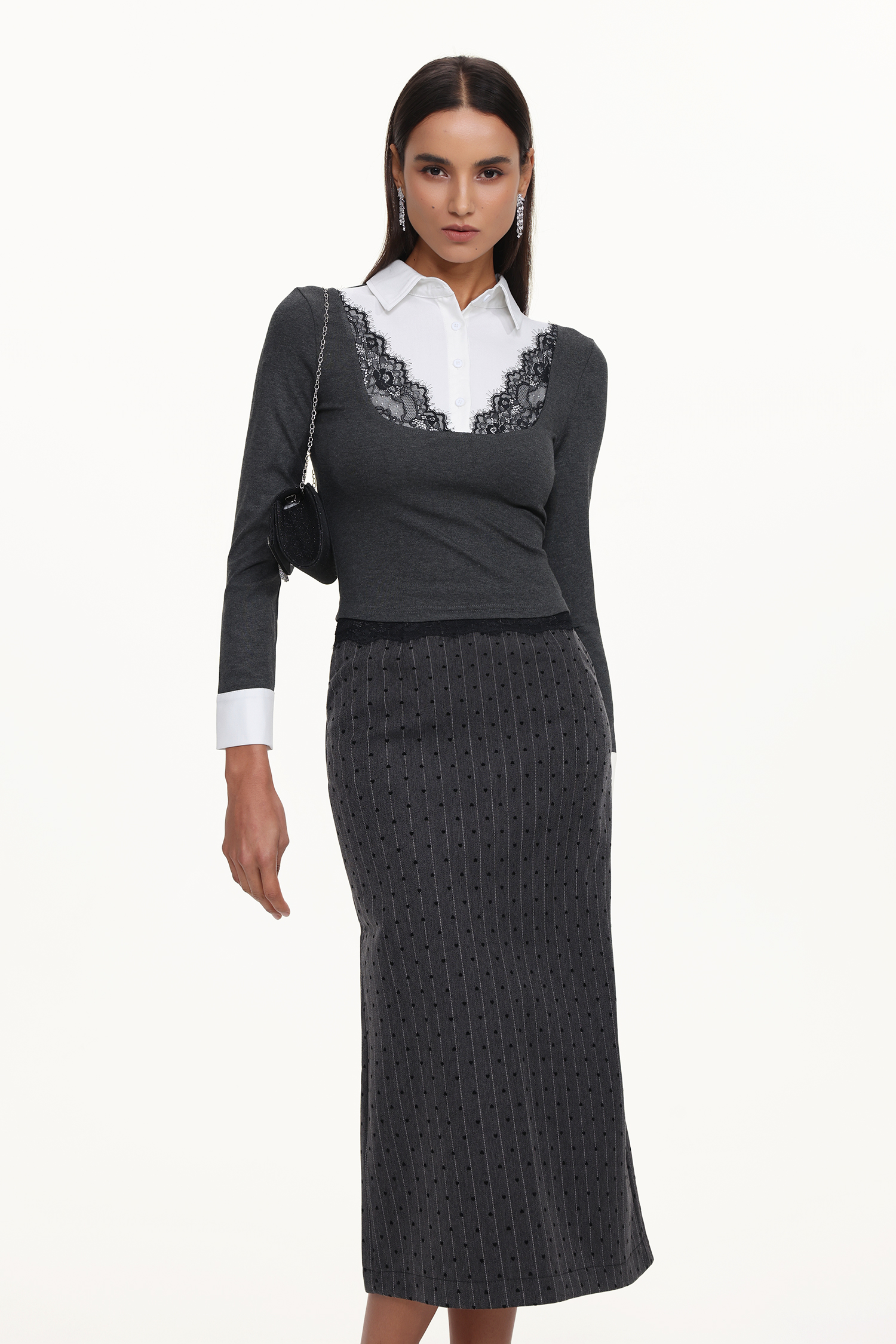 Yarera Elegant Contour Top And Skirt Set