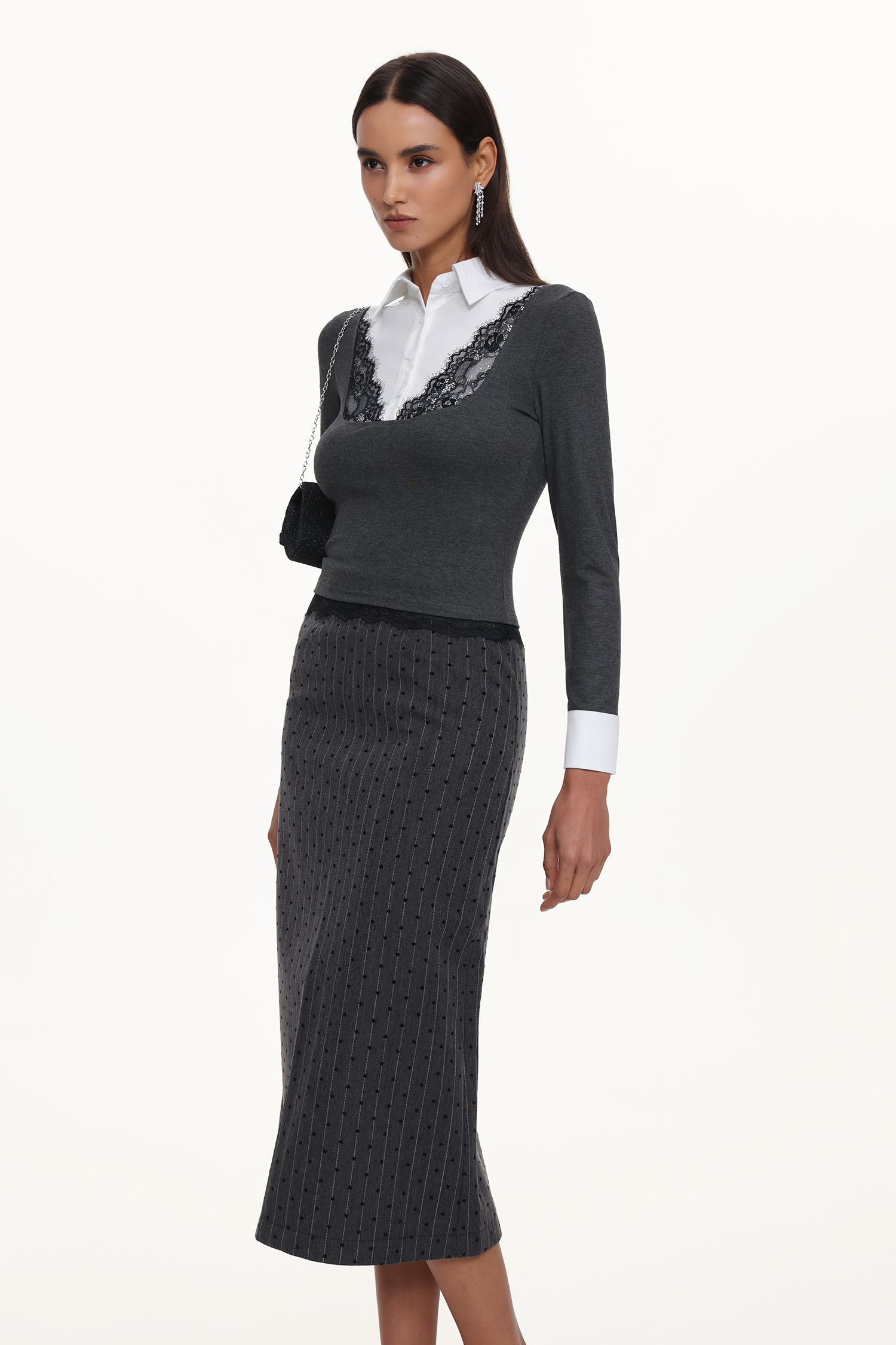 Yarera Elegant Contour Top And Skirt Set