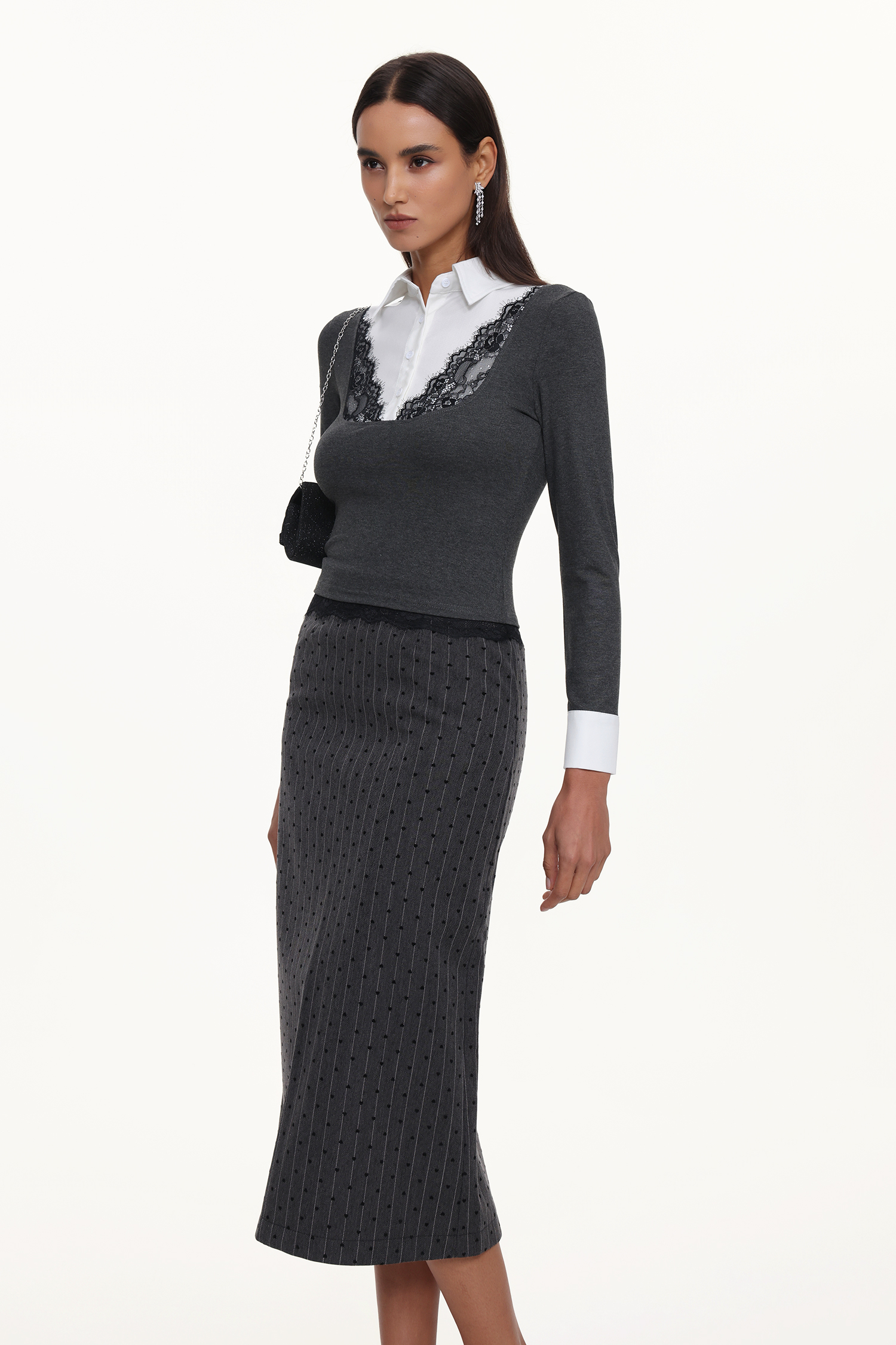 Yarera Elegant Contour Top And Skirt Set