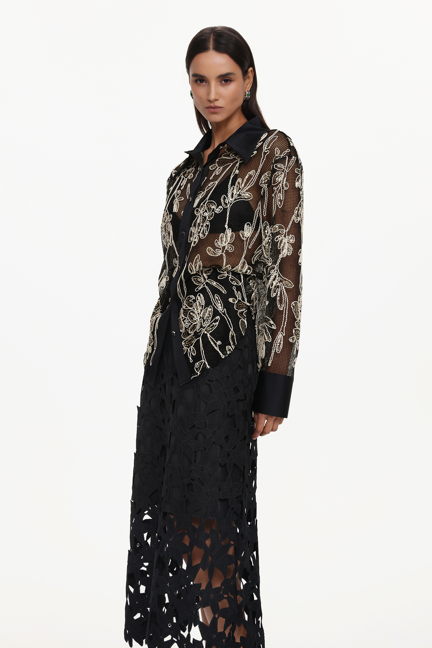 Wilma Elegant Tailored Woven Top And Skirt Set