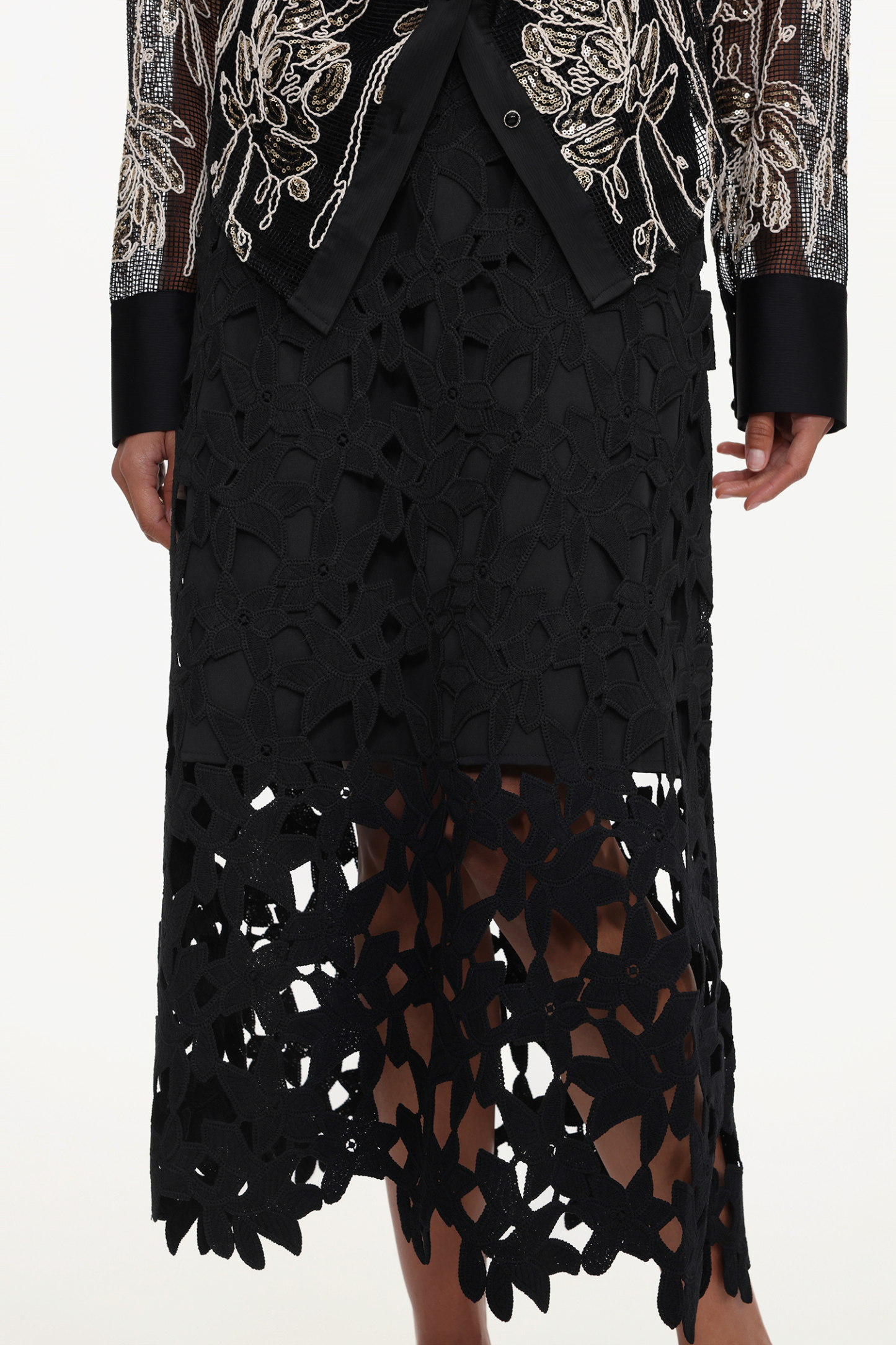 Wilma Elegant Tailored Woven Top And Skirt Set