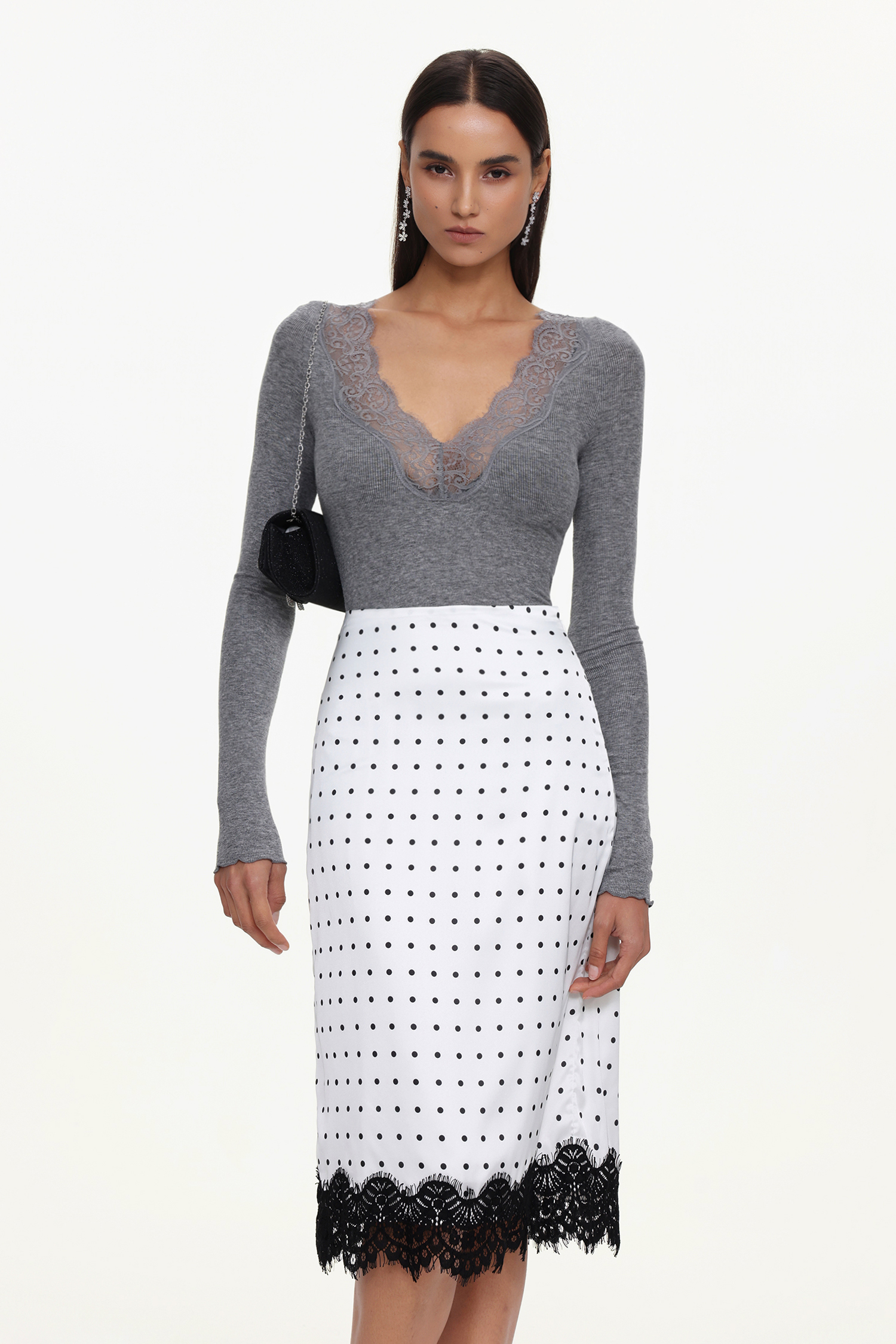 Uniko Elegant Contour Top And Skirt Set