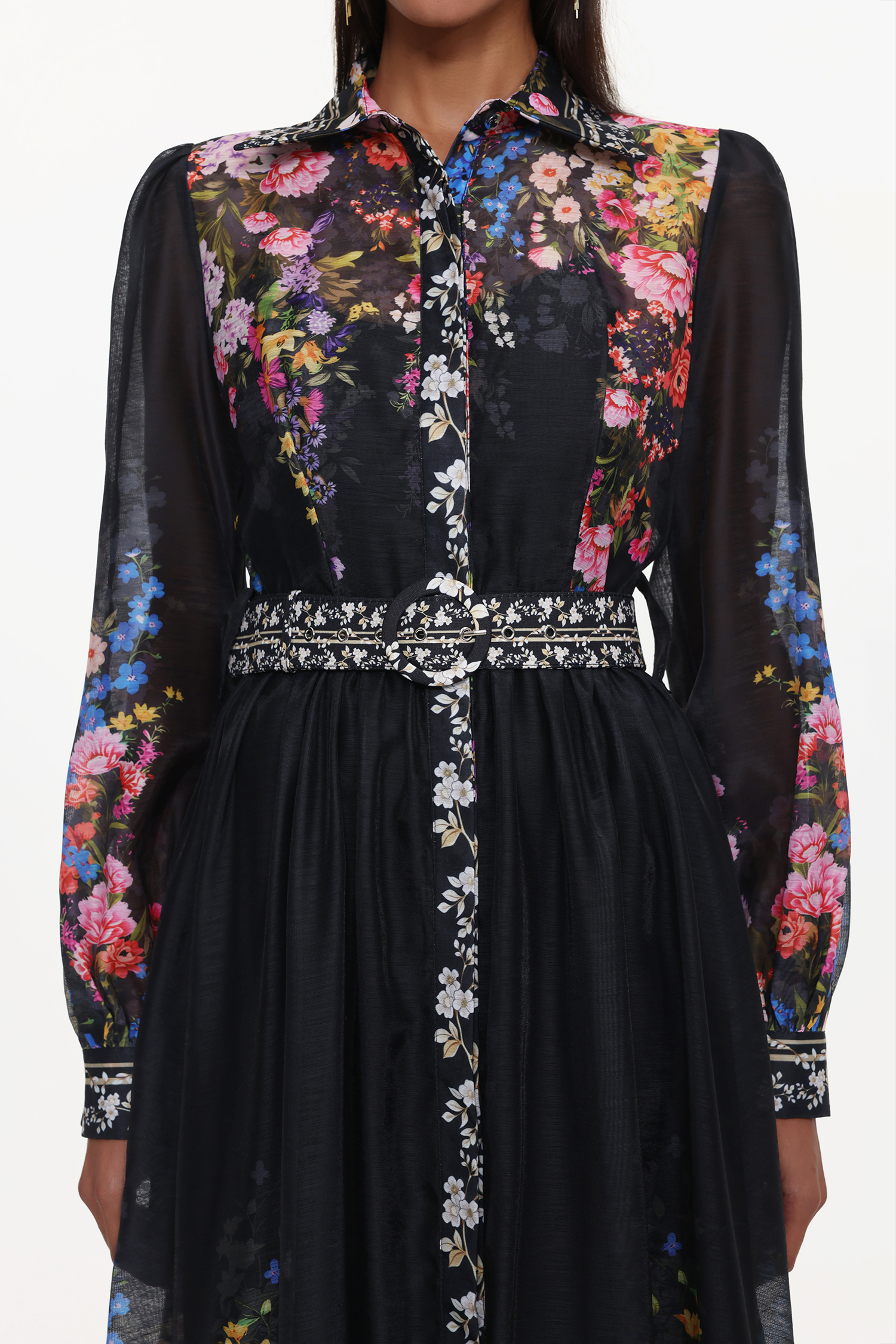 Millie Resort Flowy Long Sleeve Floral Print Woven Maxi Dress