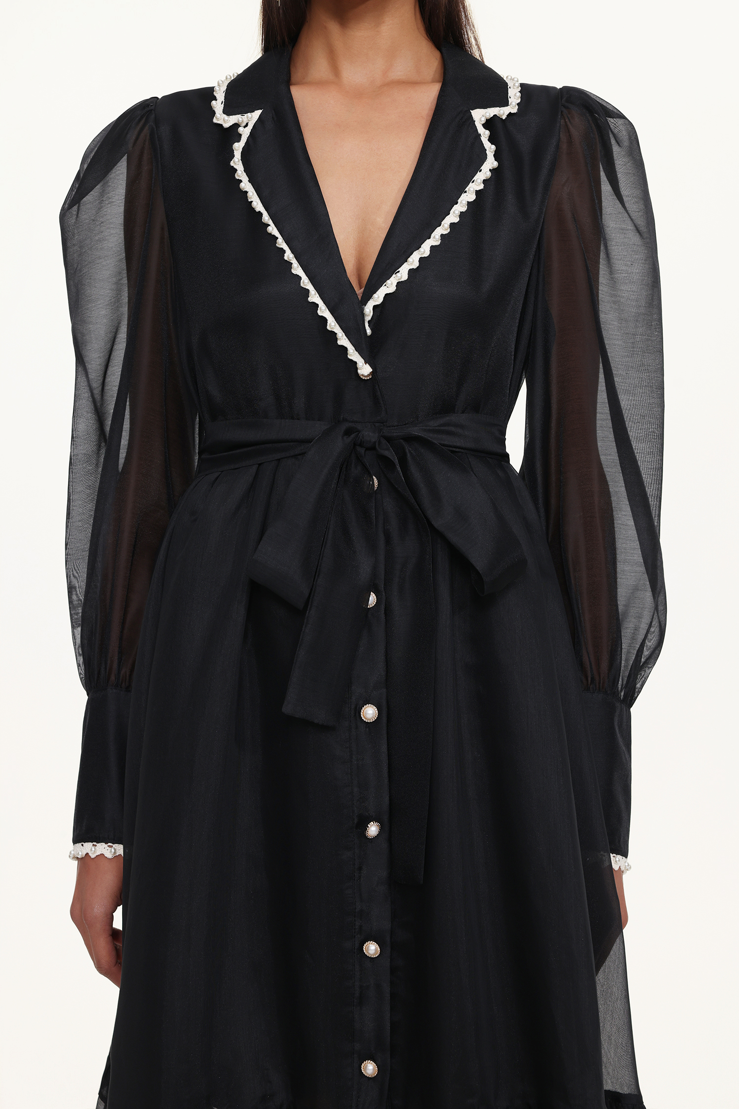 Melia Resort Flowy Long Sleeve Ruffle Woven Maxi Dress