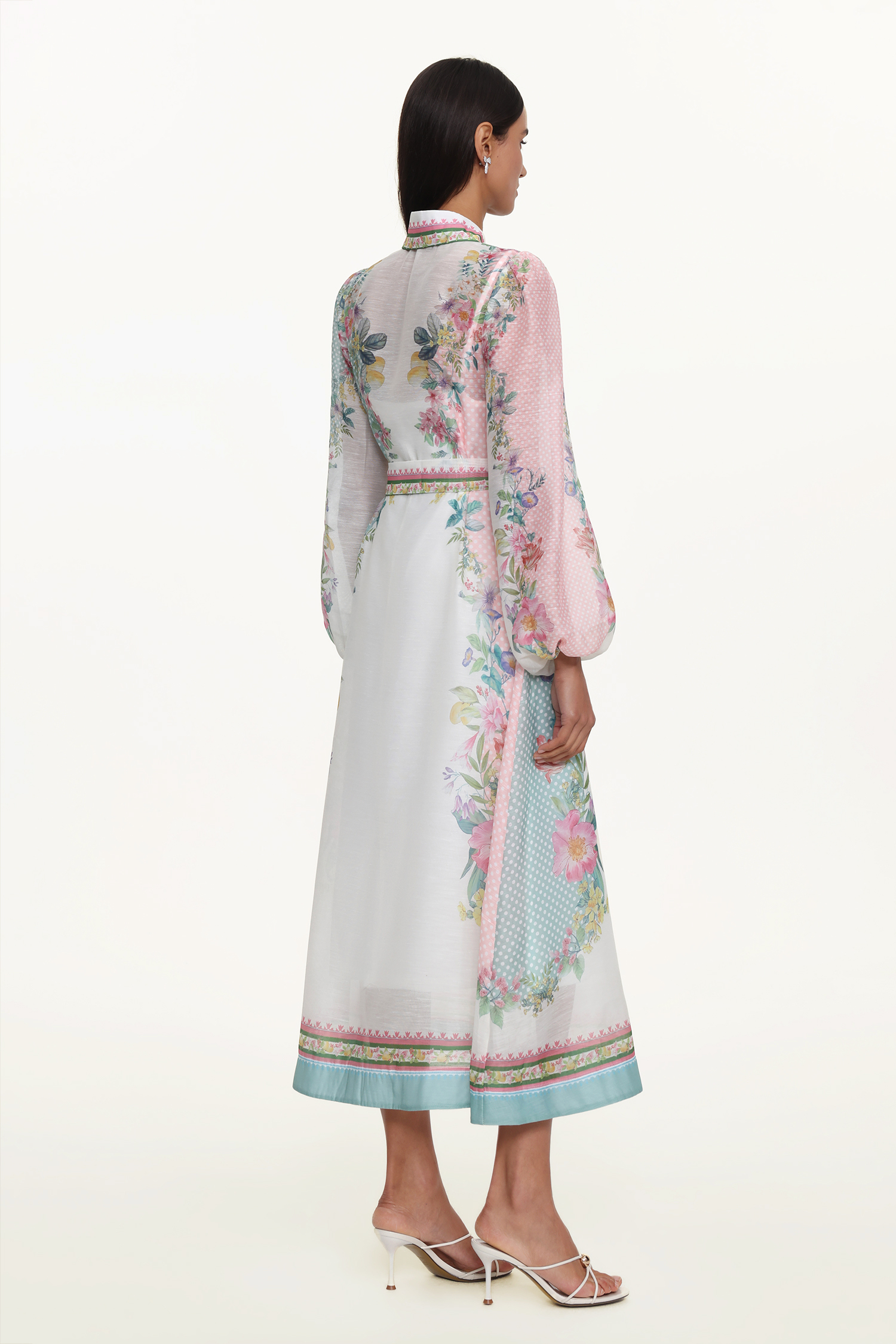 Edyta Resort Flowy Long Sleeve Floral Print Woven Maxi Dress