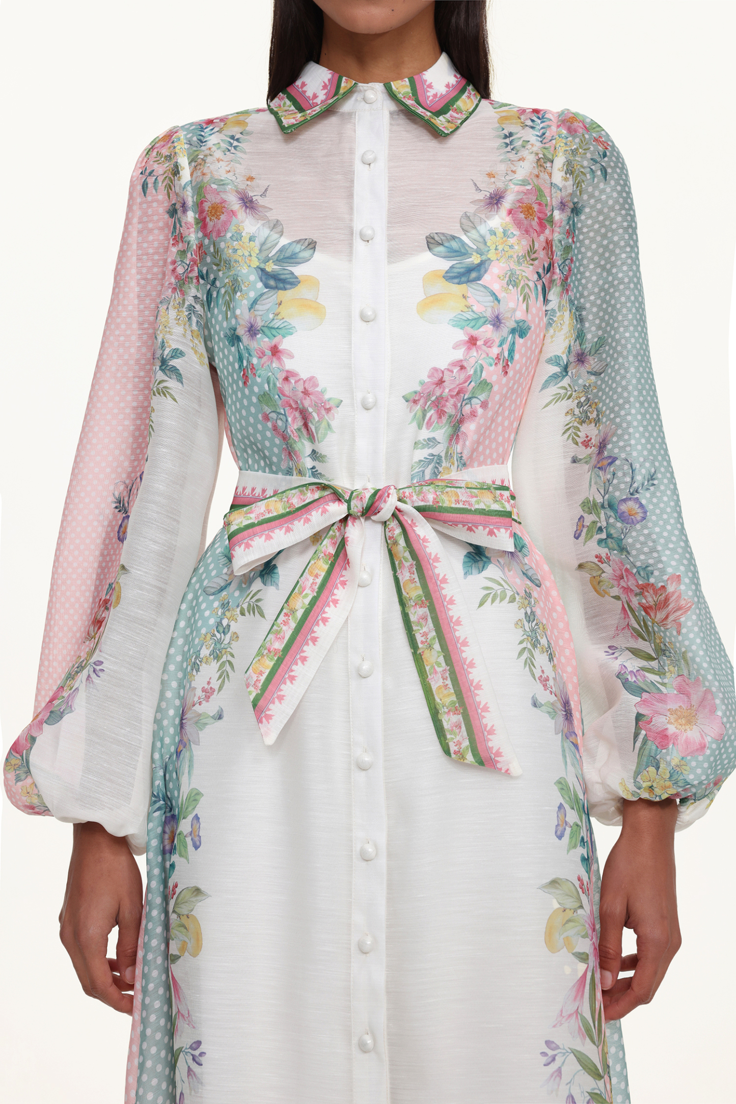 Edyta Resort Flowy Long Sleeve Floral Print Woven Maxi Dress