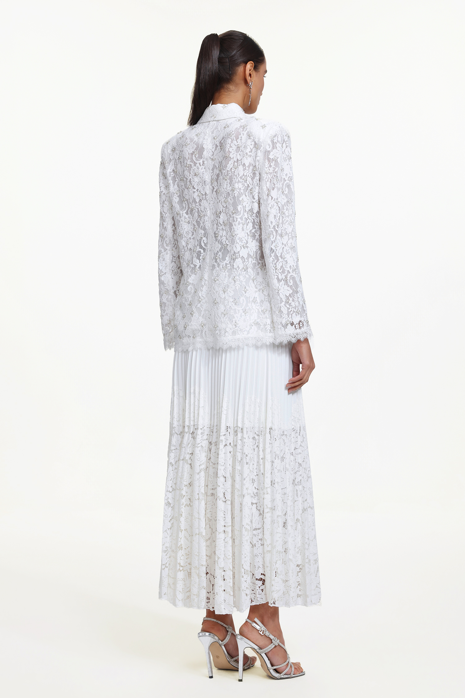 Yuma Romantic Tailored Long Sleeve Lace Blazer