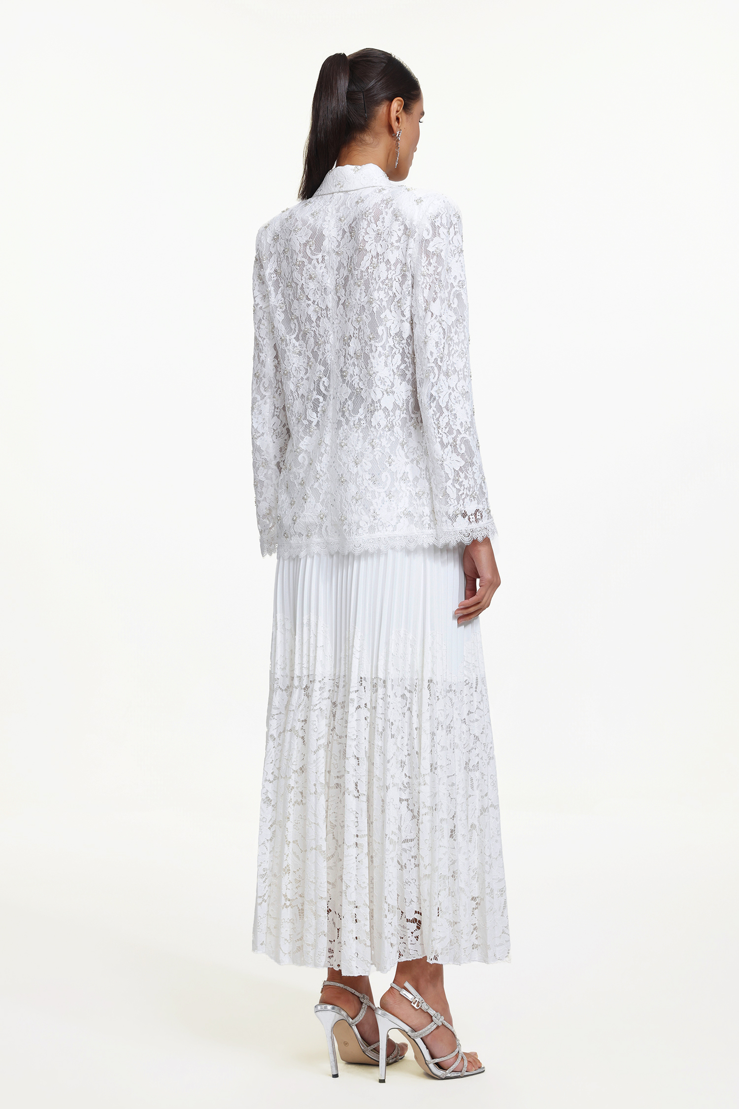 Yuma Romantic Tailored Long Sleeve Lace Blazer