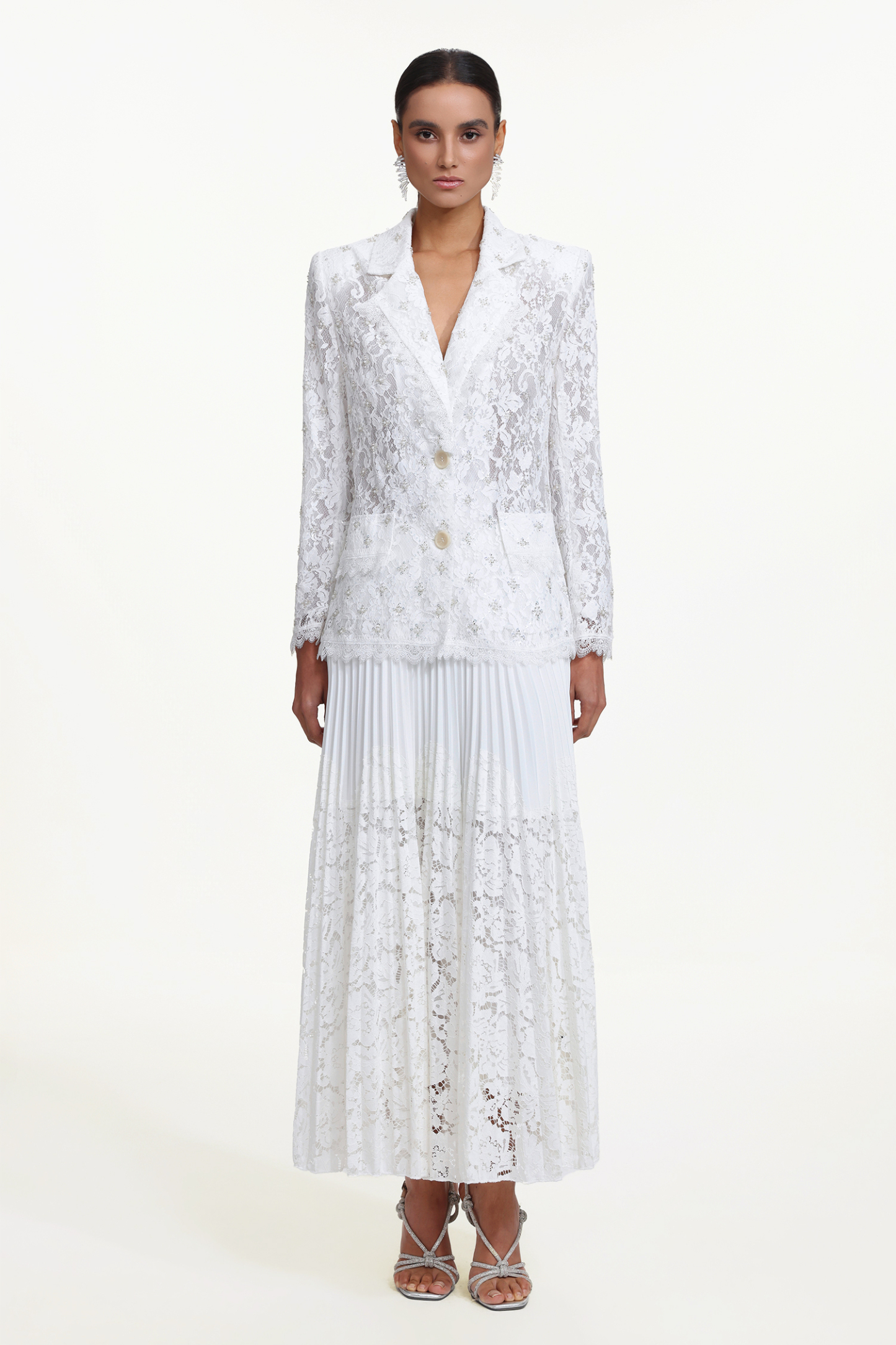 Yuma Romantic Tailored Long Sleeve Lace Blazer