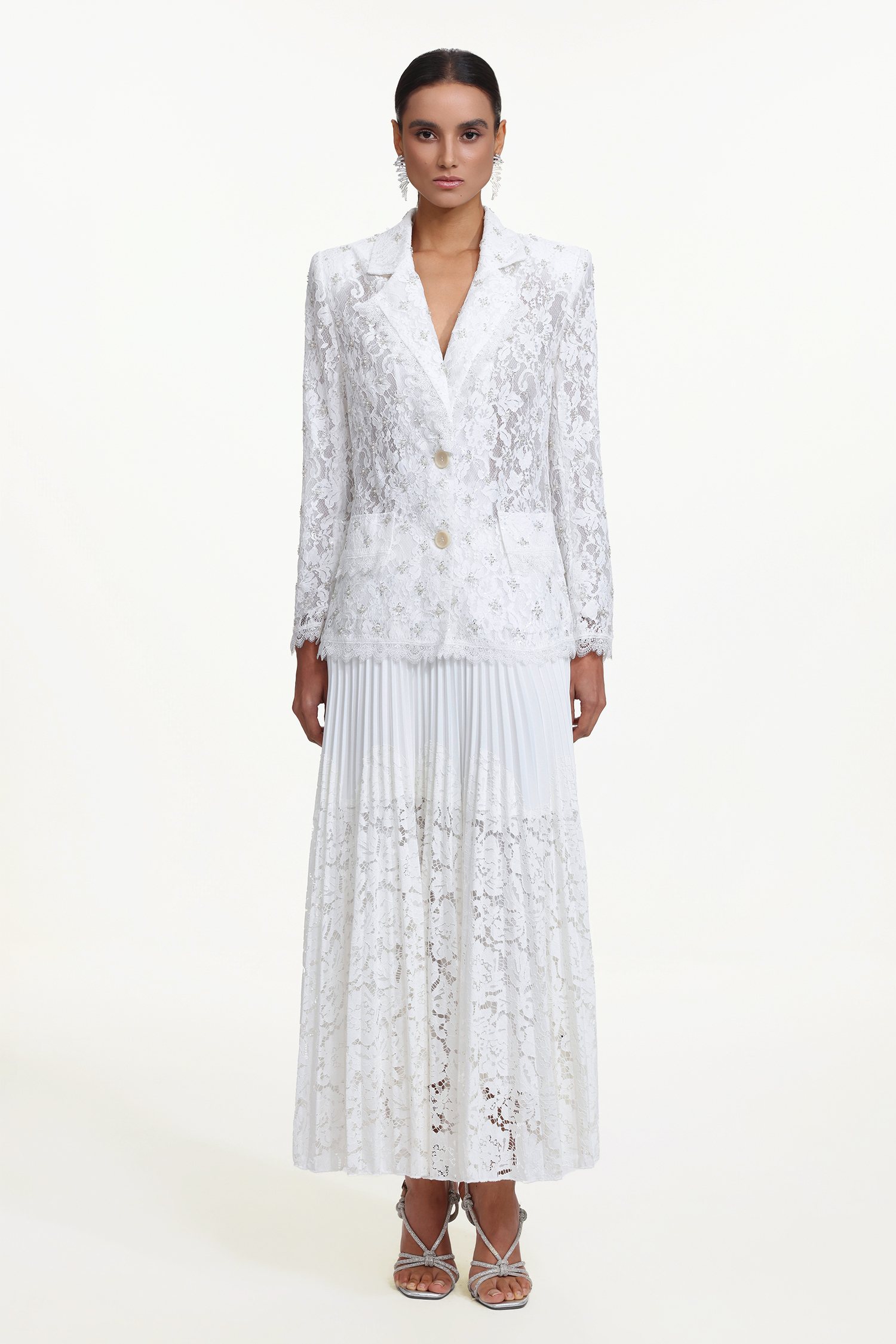 Yuma Romantic Tailored Long Sleeve Lace Blazer