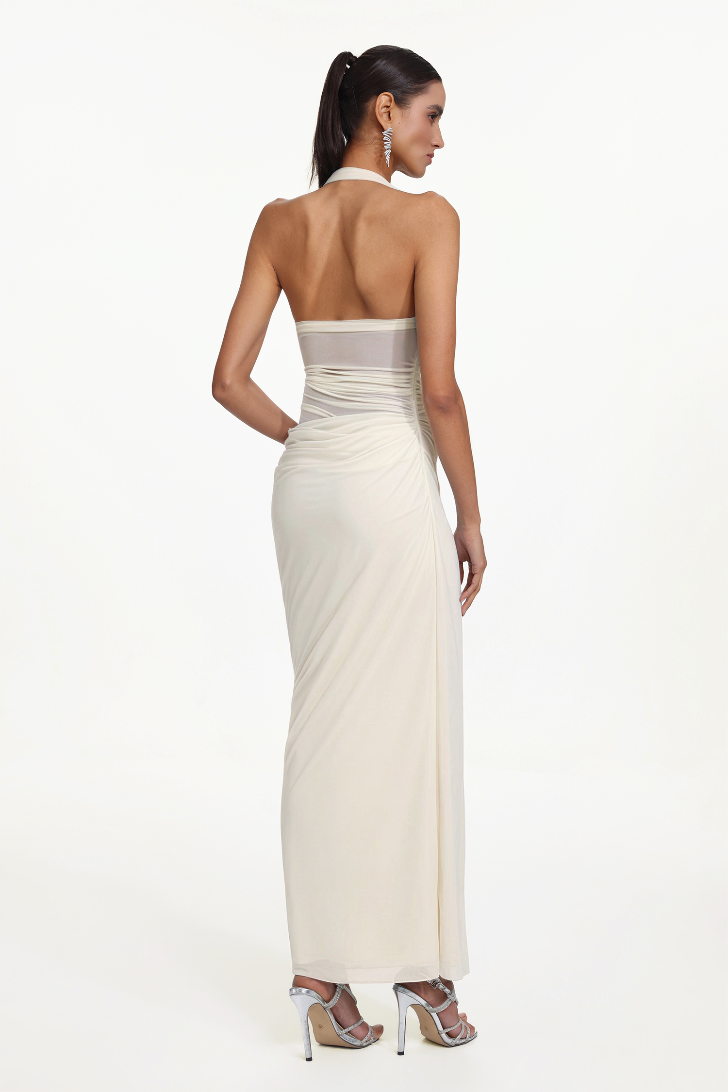 Lacava Romantic Contour Halter Ruched Floral Maxi Dress
