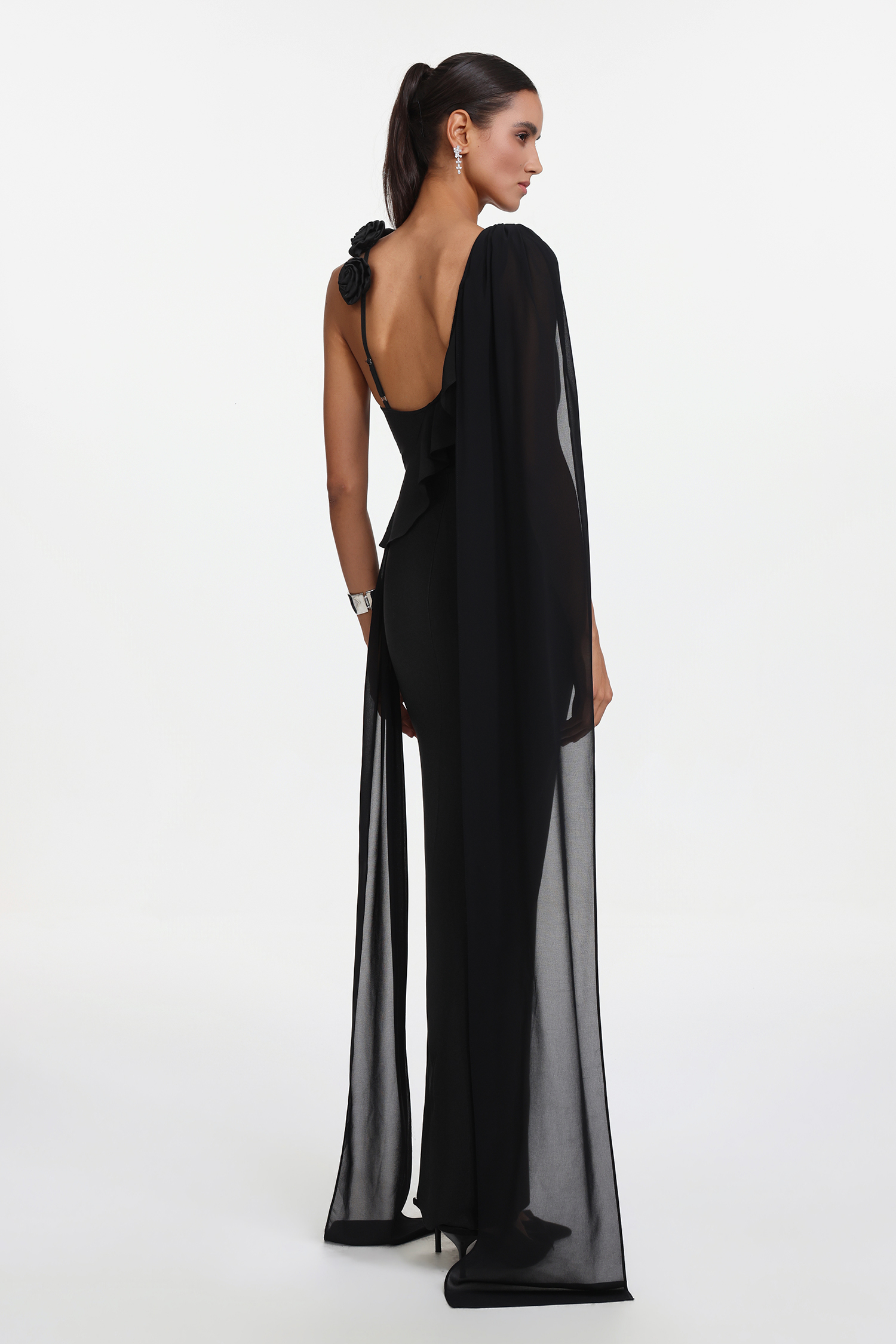 Eliza Elegant Flowy Sleeveless Asymmetric Floral Maxi Dress